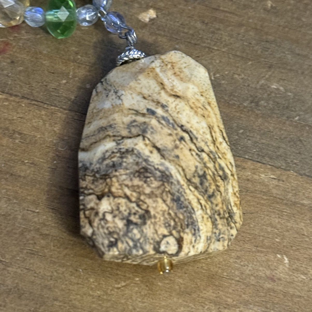 Other Glass bead granite stone pendant necklace Size ONE SIZE - 6 Thumbnail