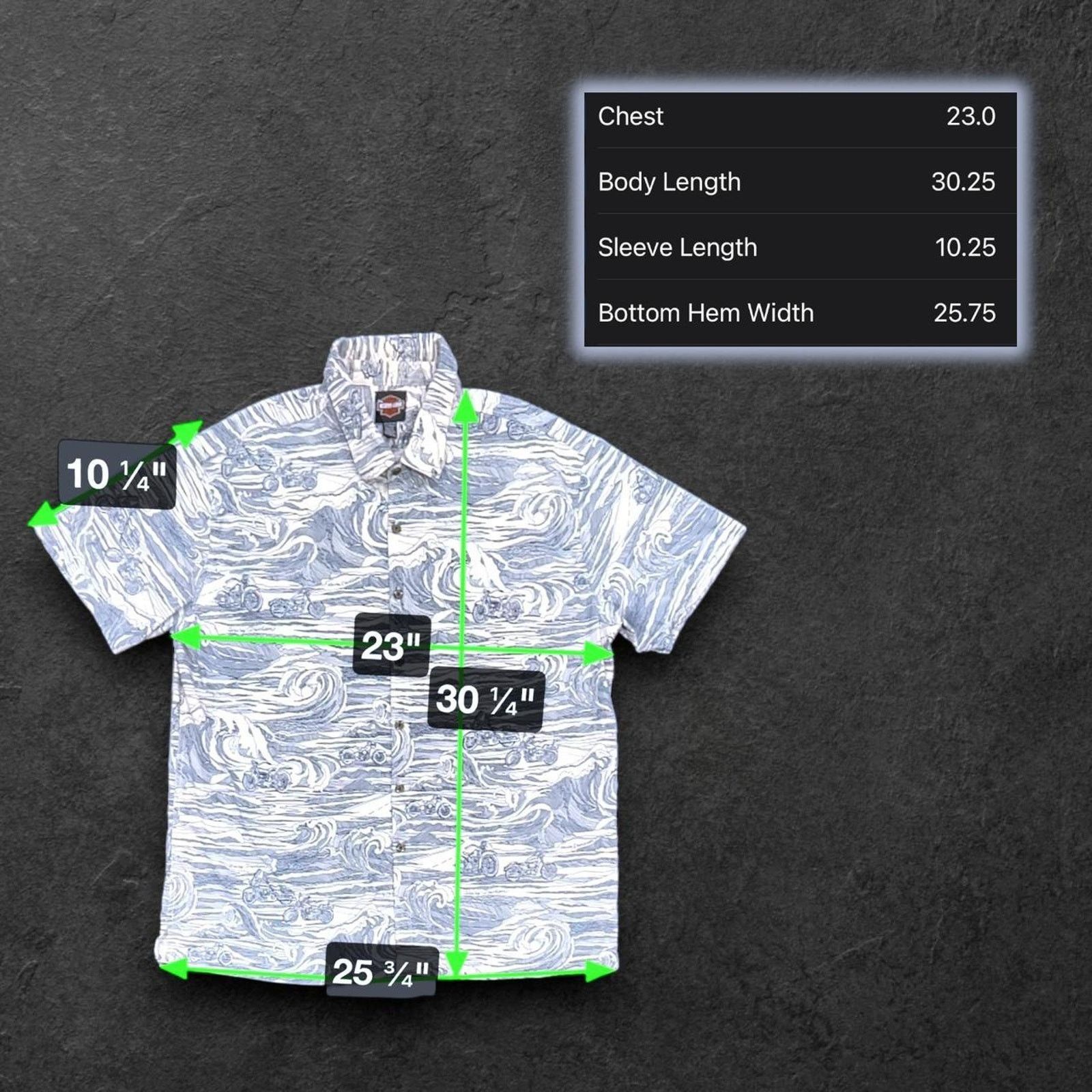 Harley Davidson Harley-Davidson Blue Scenic Wave Short Sleeve ButtonUp Shirt Size US XL / EU 56 / 4 - 5 Thumbnail