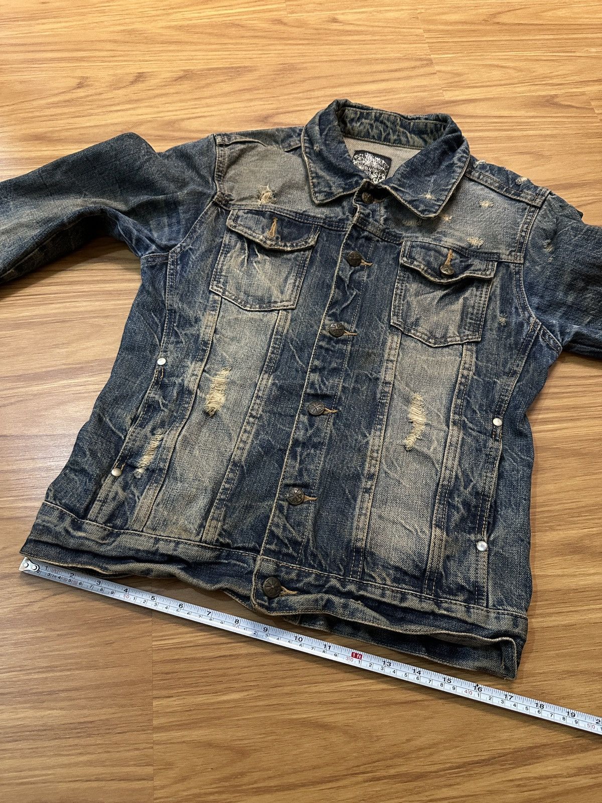 KMRii Midas Punk Destroy Button Zipper Denim Jacket Size US S / EU 44-46 / 1 - 24 Thumbnail