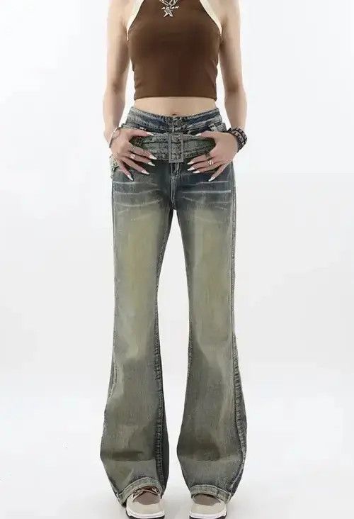 Jean Vintage Washed Blue High Waisted Jeans Size 27" / US 4 / IT 40 - 3 Thumbnail