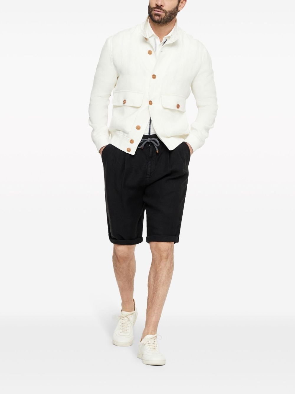 Brunello Cucinelli o1la1rc1a0425 Dyed Bermuda Short in Black Size US 36 / EU 52 - 4 Thumbnail