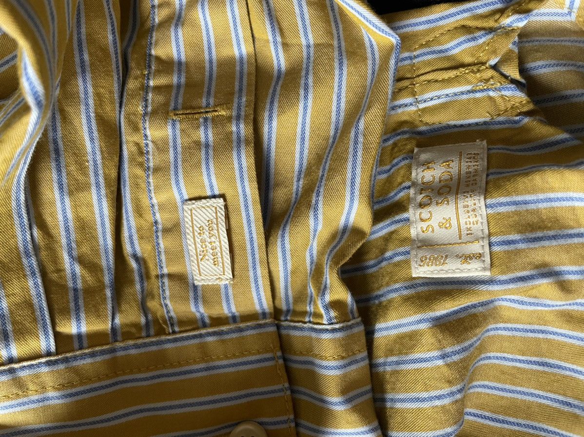 Scotch & Soda Scotch and Soda Yellow Striped Dress shirt Size US XL / EU 56 / 4 - 5 Thumbnail