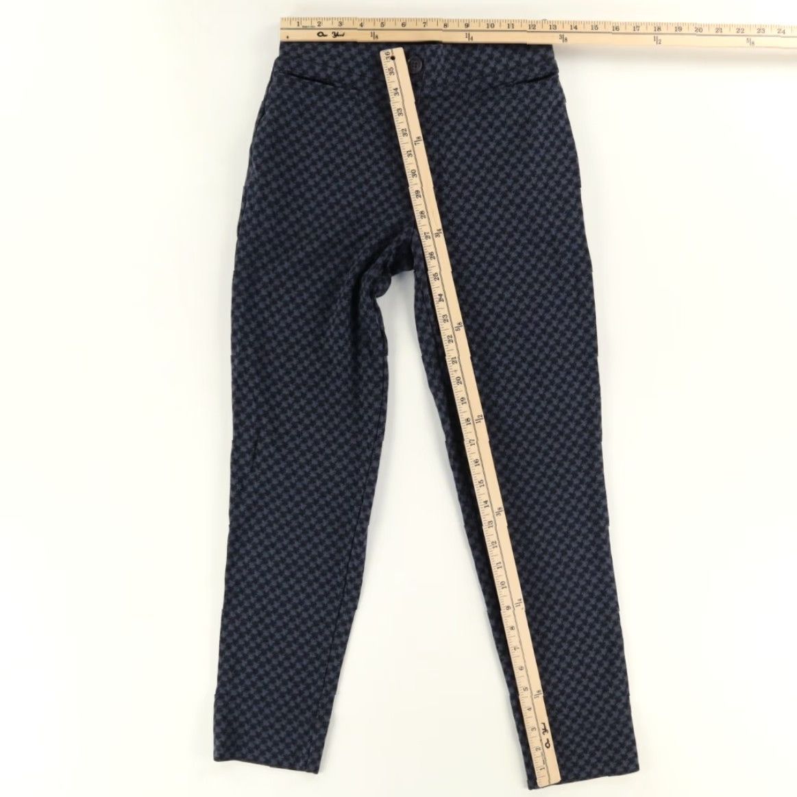 Vintage Betabrand Stretch Pants Women's S Gray Dog Houndstooth Rayon Woven Size 28" / US 6 / IT 42 - 3 Thumbnail