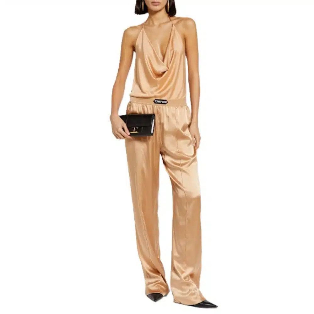 Tom Ford o1loc1c0426 TSJ579 Cowl Collar Tank Top in Beige Size M / US 6-8 / IT 42-44 - 3 Thumbnail