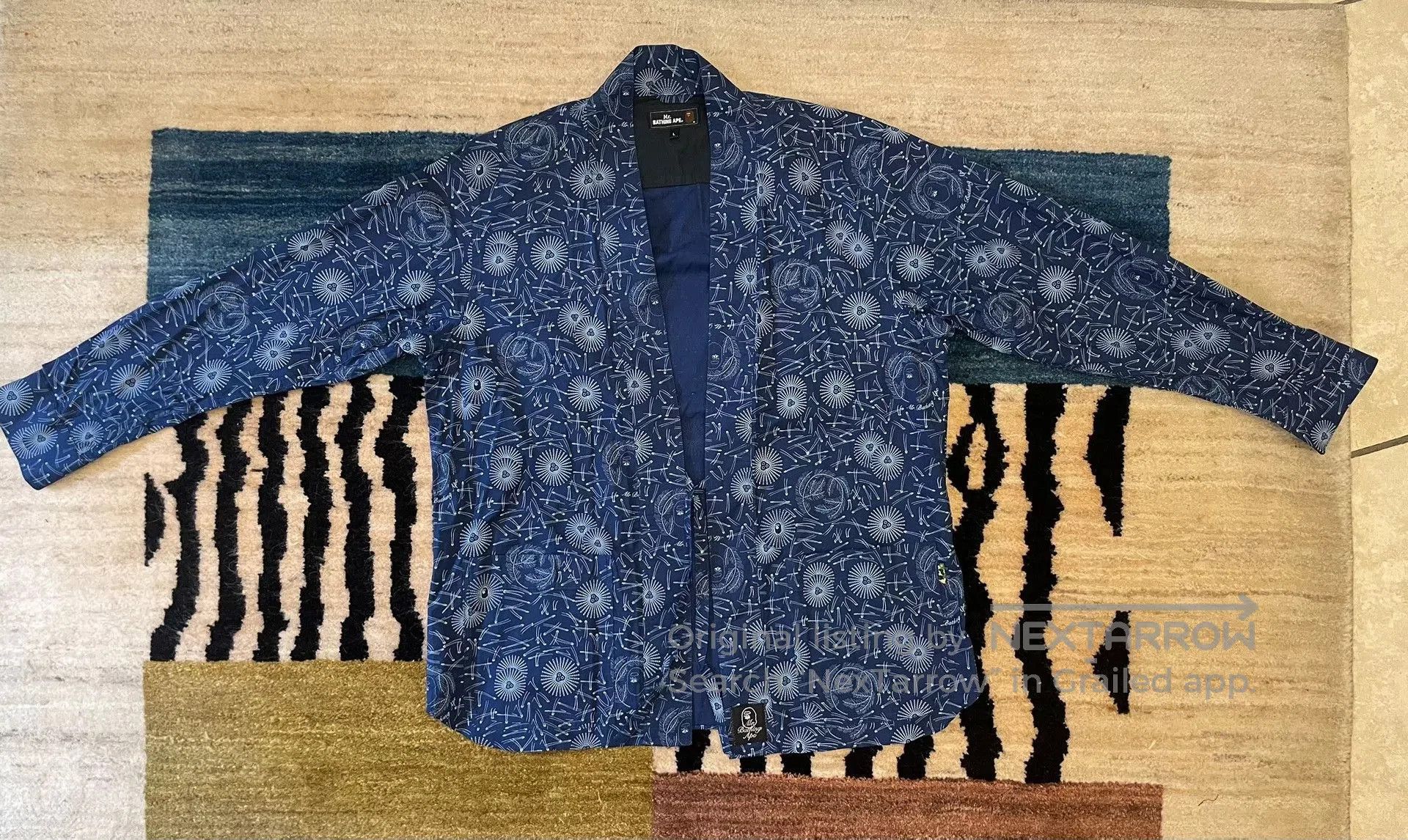 Mr.Bathing Ape Indigo Kimono Shirt.