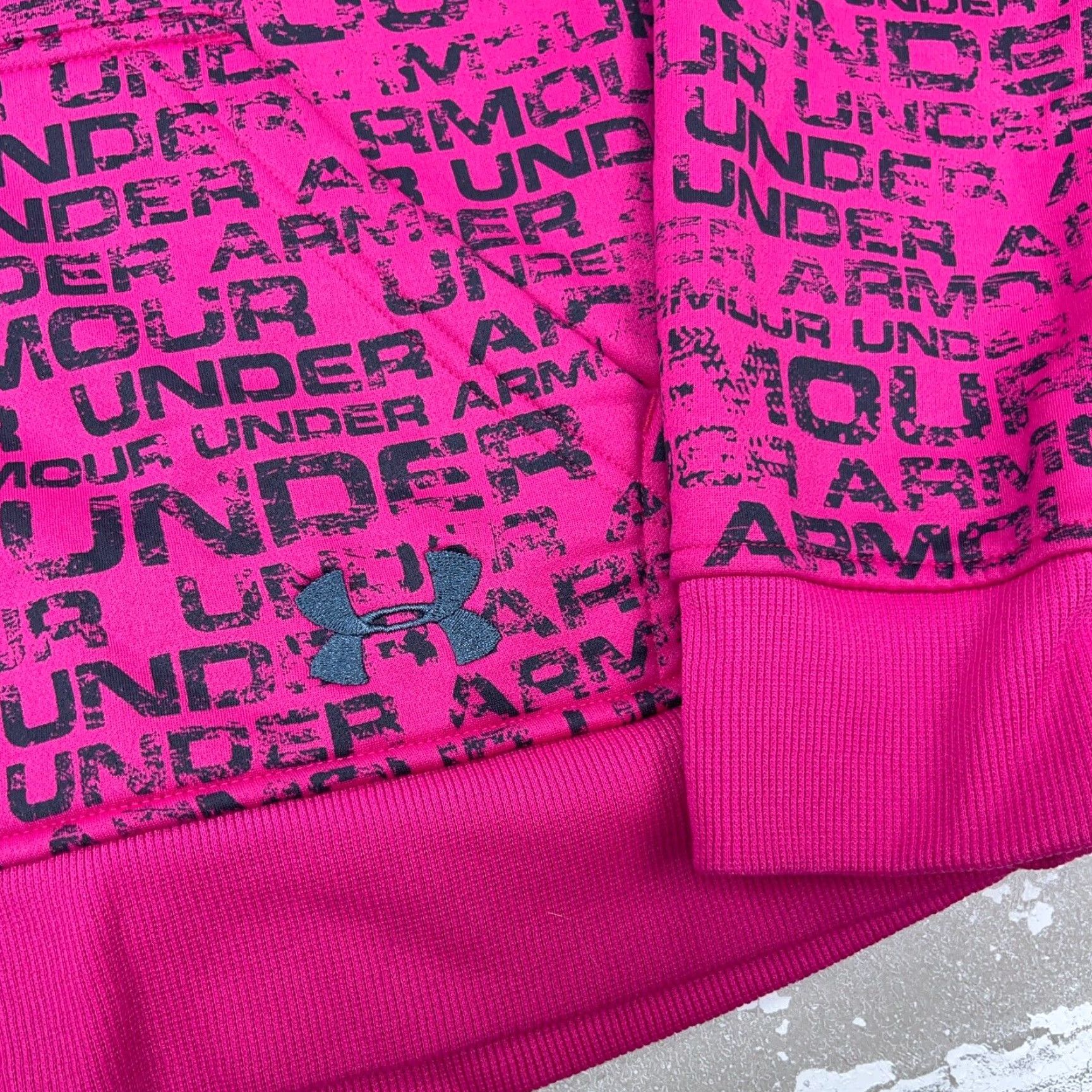 Under Armour VINTAGE Under Armour Hoodie Women Medium Pink Sweatshirt Jacket Simi Fitted AOP All Over Size M / US 6-8 / IT 42-44 - 5 Thumbnail