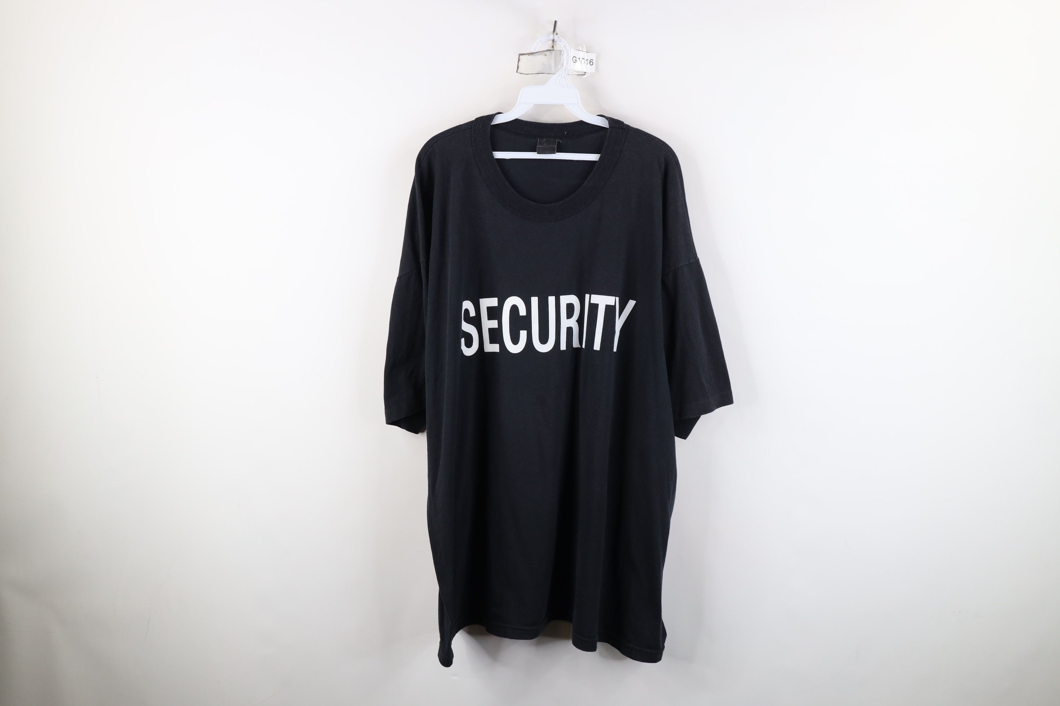 Vintage Vintage 90s Streetwear Spell Out Security T-Shirt Black USA Size US XXL / EU 58 / 5 - 1 Thumbnail