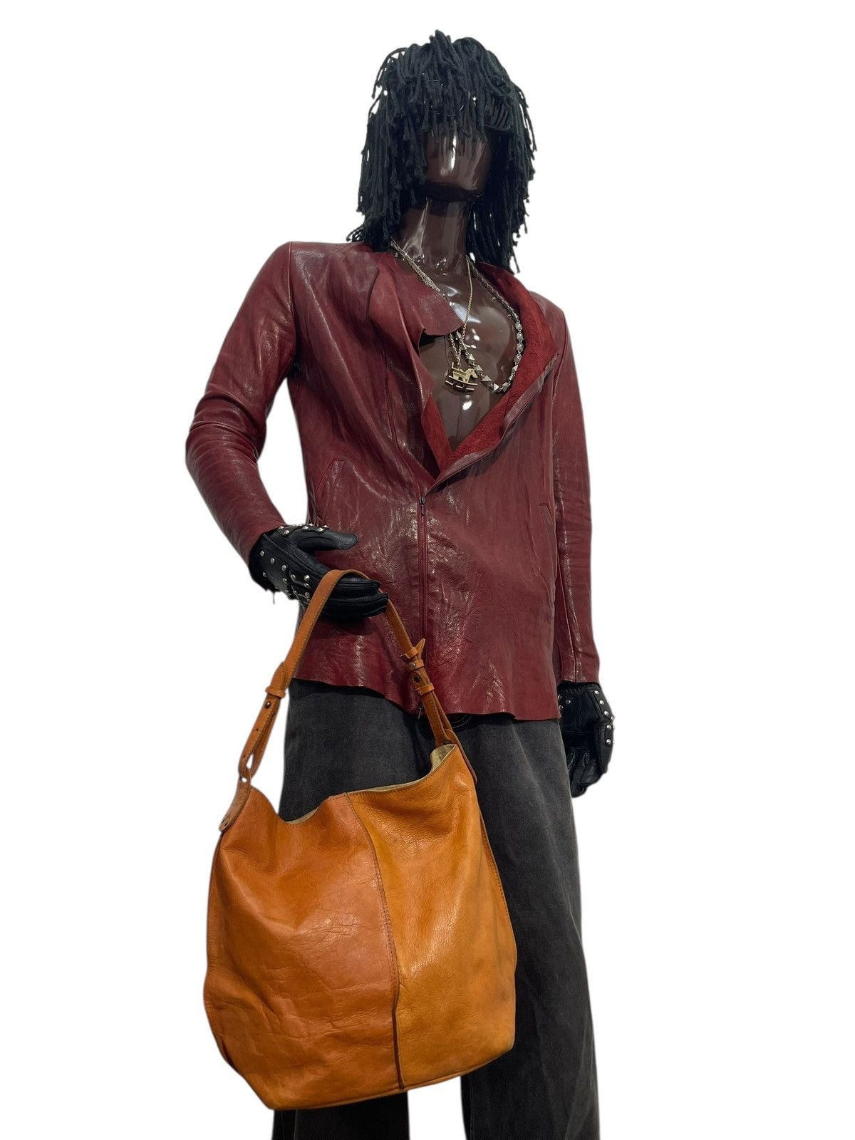 Leather Full Leather Patina Unknown Handmade Shoulder Bag 7🟩 Size ONE SIZE - 5 Thumbnail