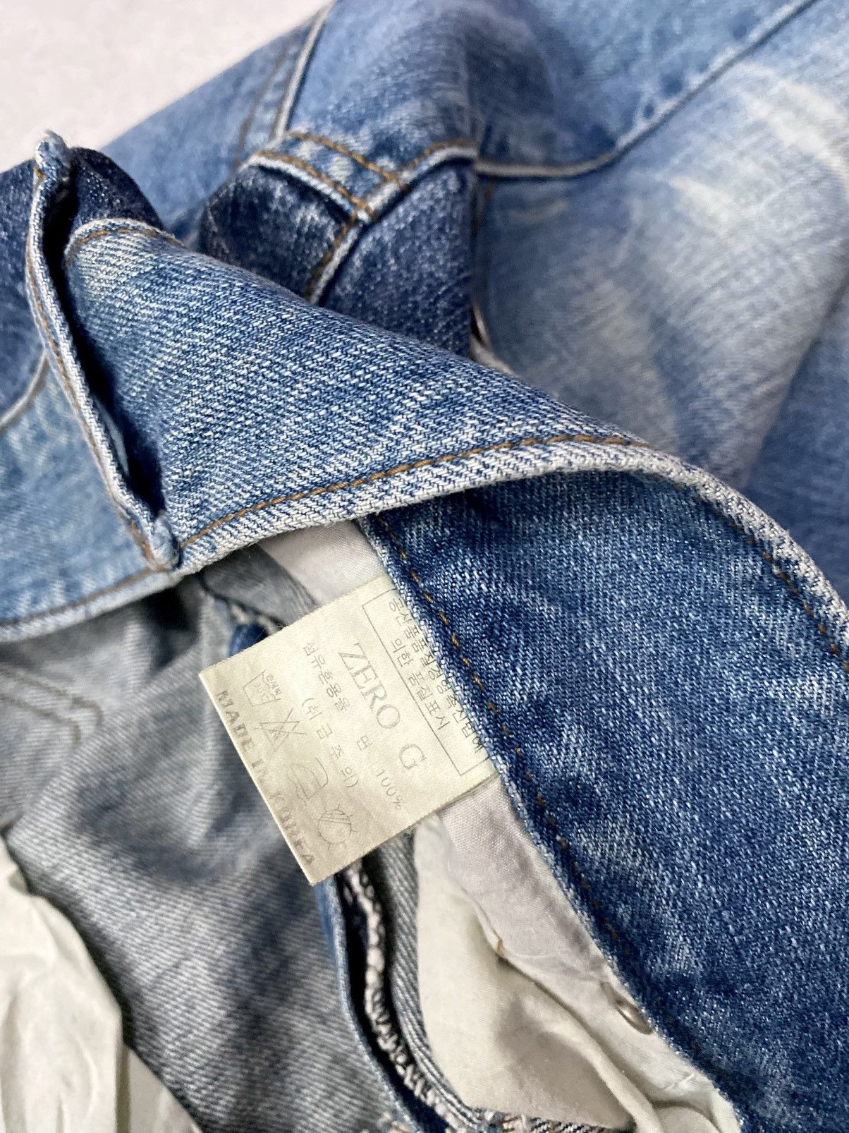 Japanese Brand Vintage Y2K Zero G Jeans 2tone Buckleback Size US 34 / EU 50 - 16 Thumbnail