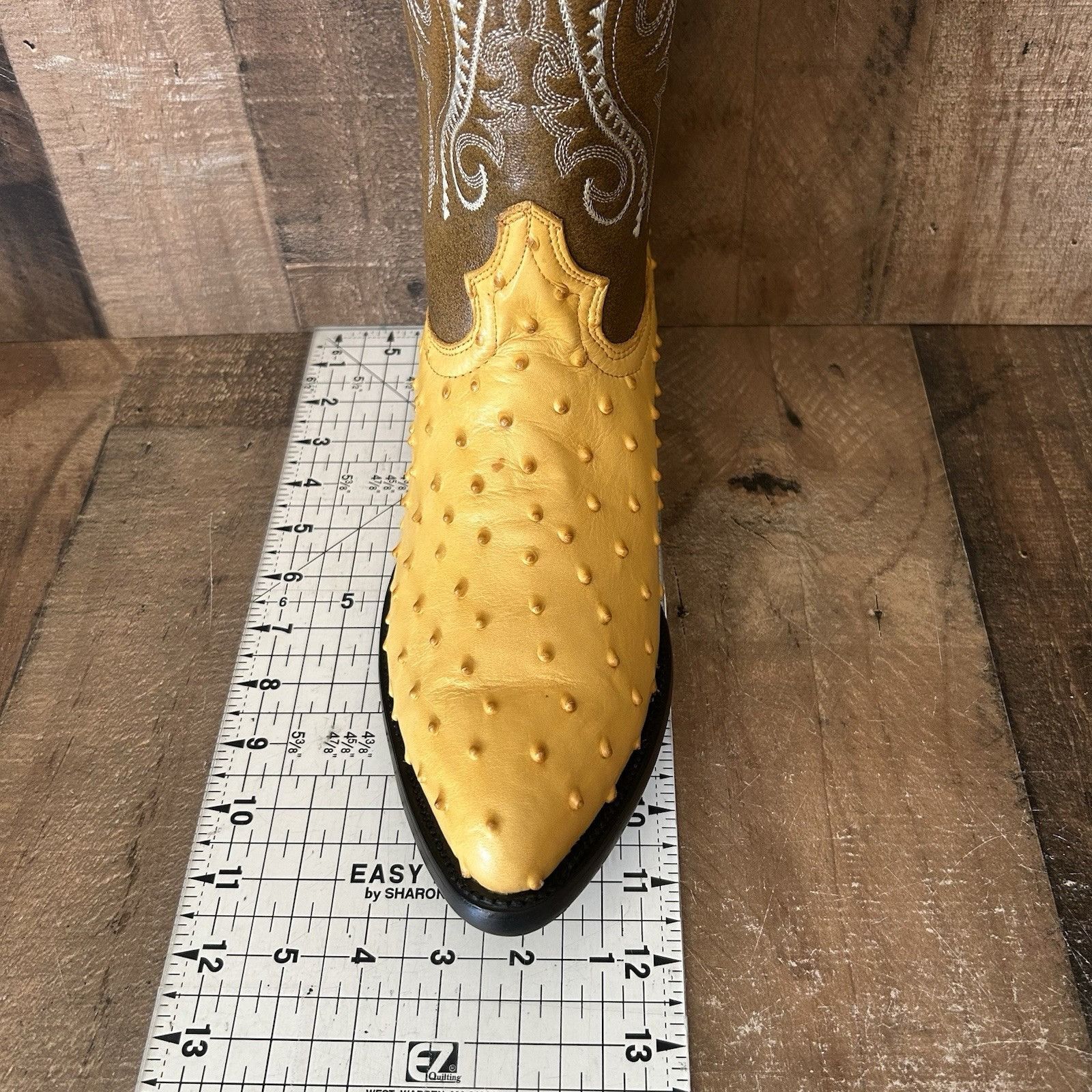 Vintage El General Ostrich Print Western Cowboy Boots Mens 11 EE Size US 11 / EU 44 - 8 Thumbnail