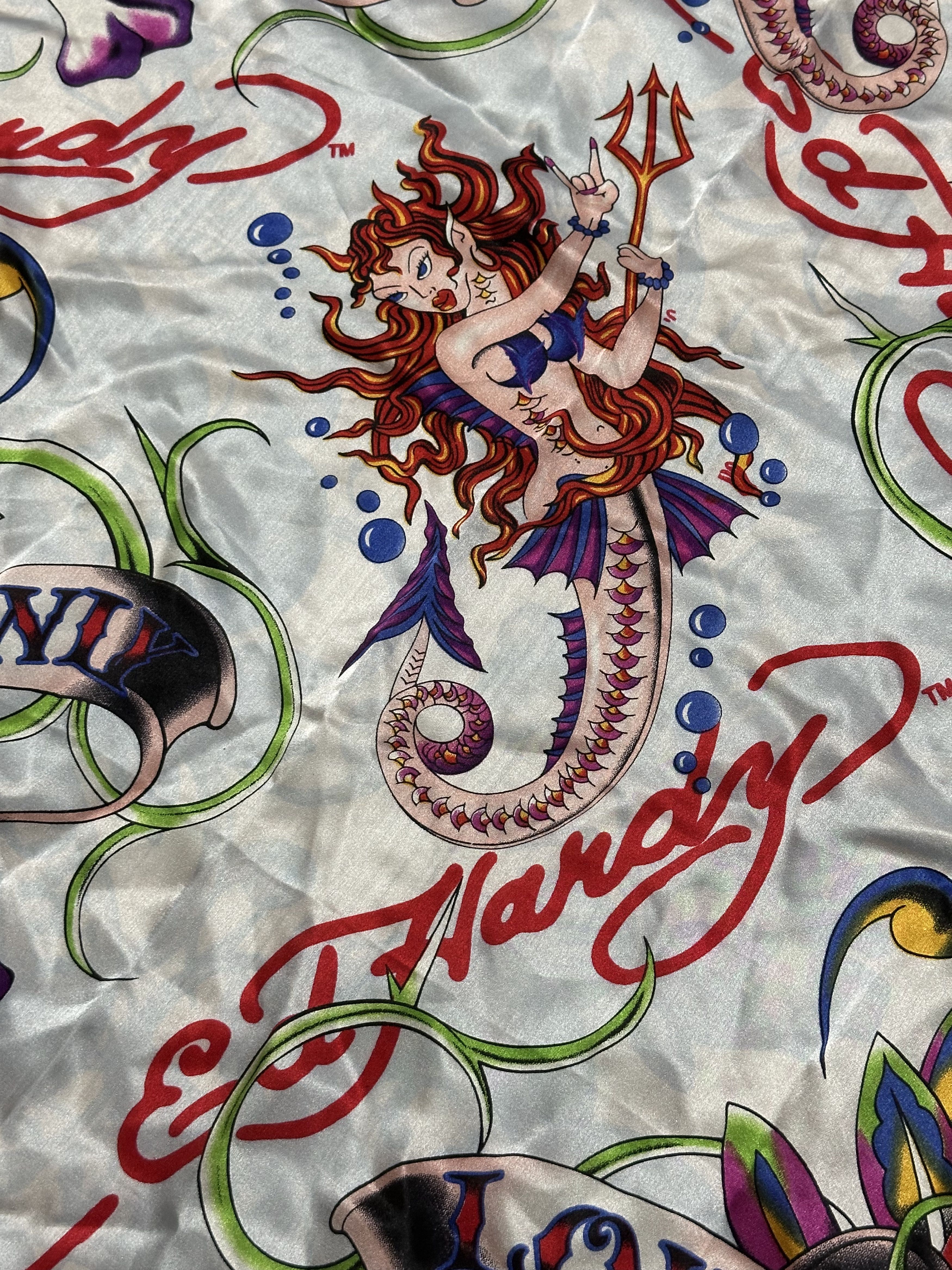 Ed Hardy Ed Hardy Christian Audigier Square Scarf Skull Tattoo 84 cm Size ONE SIZE - 4 Thumbnail