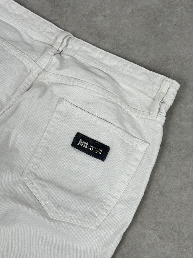 Just Cavalli 2010s Cavalli White Distressed Denim Jeans Size US 32 / EU 48 - 8 Thumbnail