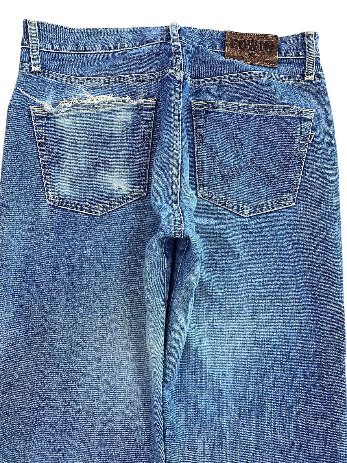 Edwin Edwin Faded Wash Whiskered Style Straight Leg Jeans Size US 31 - 4 Thumbnail