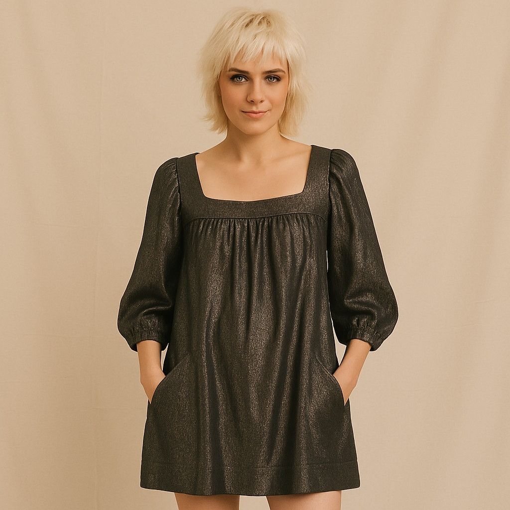 Betsey Johnson Betsey Johnson Vintage Metallic Silk Babydoll Dress Sz 8 USA Size M / US 6-8 / IT 42-44 - 1 Thumbnail