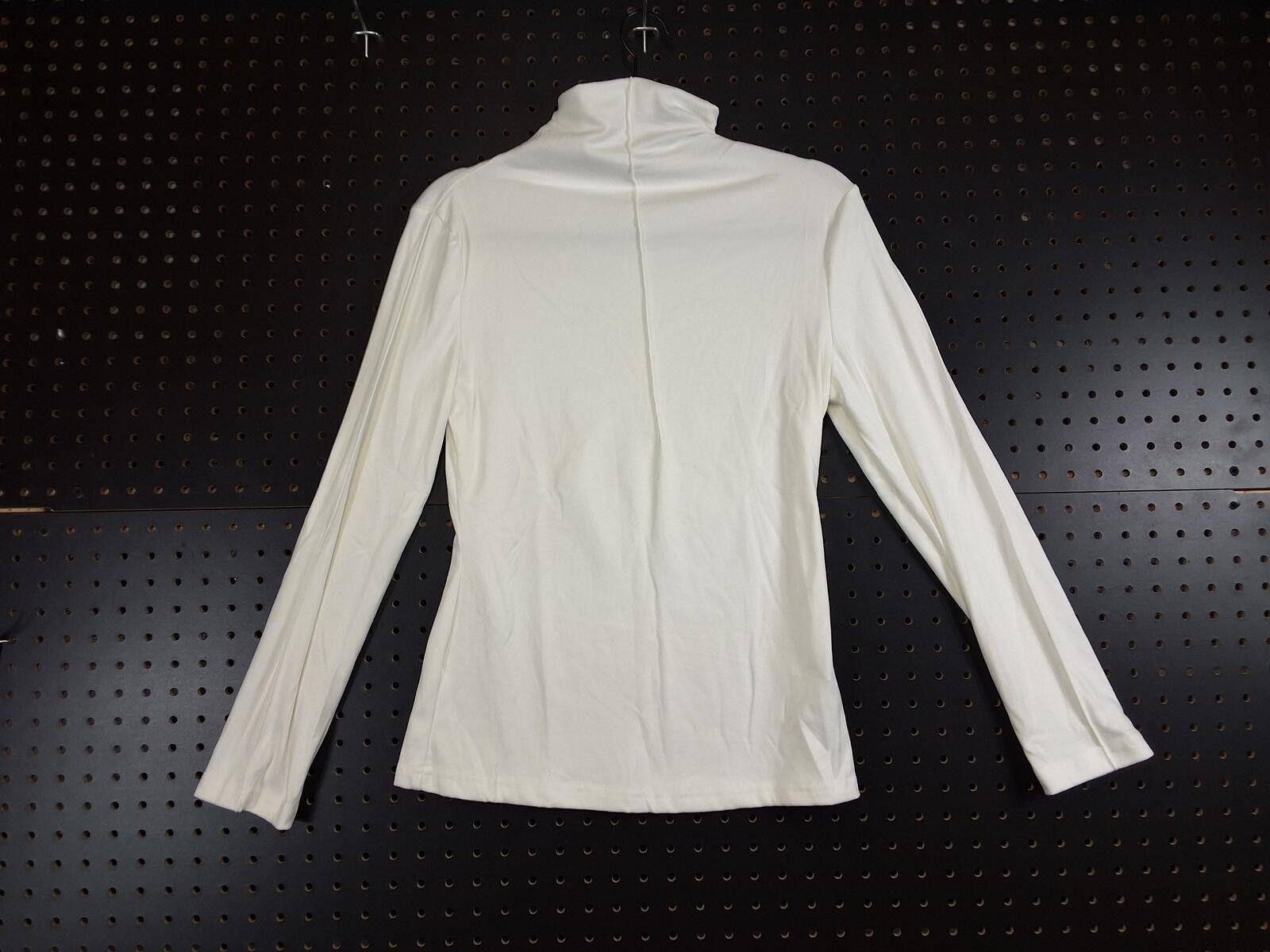 Other Elegant Cream Long Sleeve Turtleneck Top - Large Size L / US 10 / IT 46 - 3 Thumbnail
