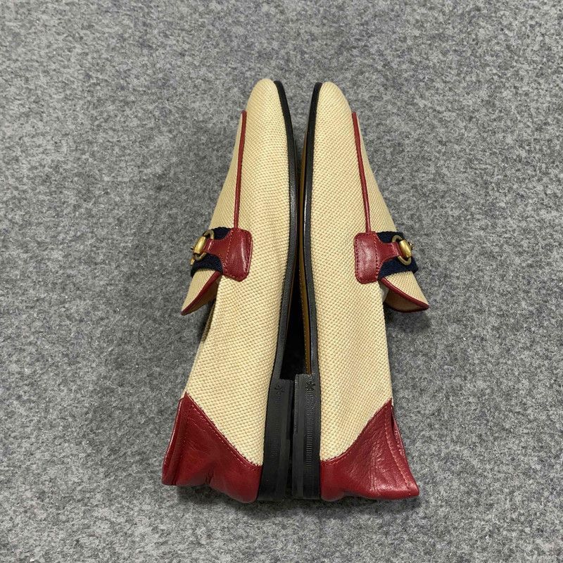 Gucci Gucci Women's Horsebit Loafers in Beige and Red Size US 7.5 / EU 40-41 - 9 Thumbnail