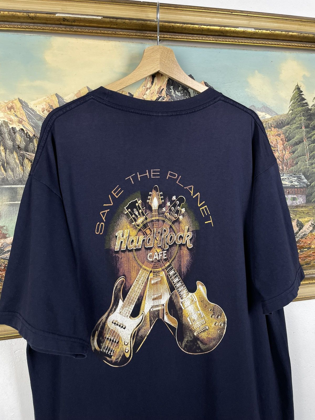 Hard Rock Cafe Hard Rock Cafe Navy Vintage Y2k Tee Guitars Baggy Skate Swag Size US XL / EU 56 / 4 - 9 Thumbnail