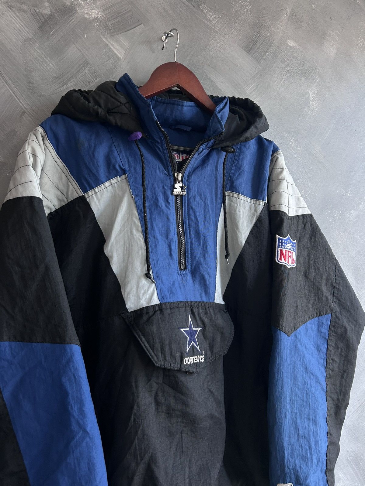 Starter Vintage 90s Cowboys Starter Pro Line Anorak Jacket Size US XL / EU 56 / 4 - 4 Thumbnail