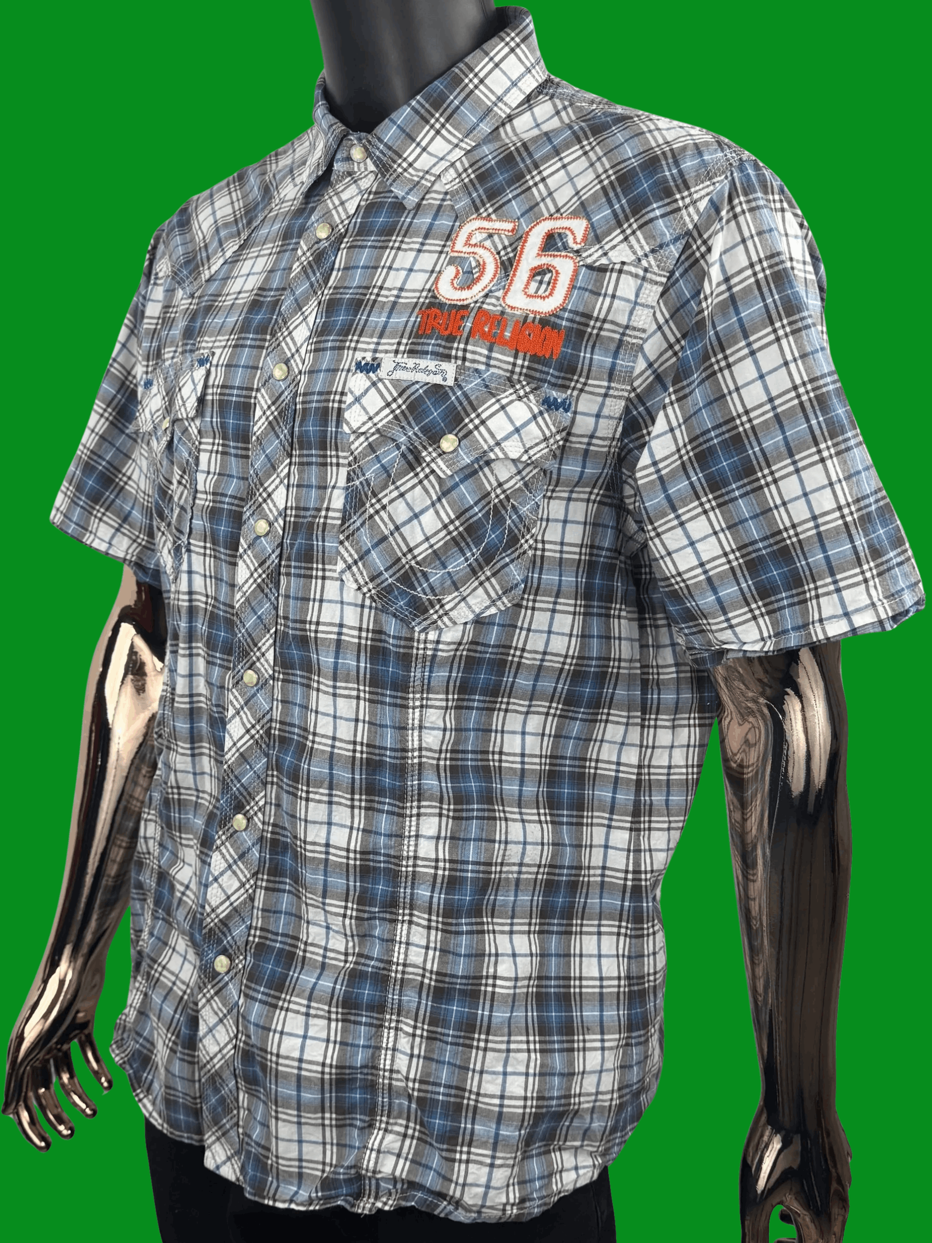True Religion VTG True Religion Plaid Western Pearl Snap Pt Dune 56 No Cal Size US XXL / EU 58 / 5 - 1 Thumbnail