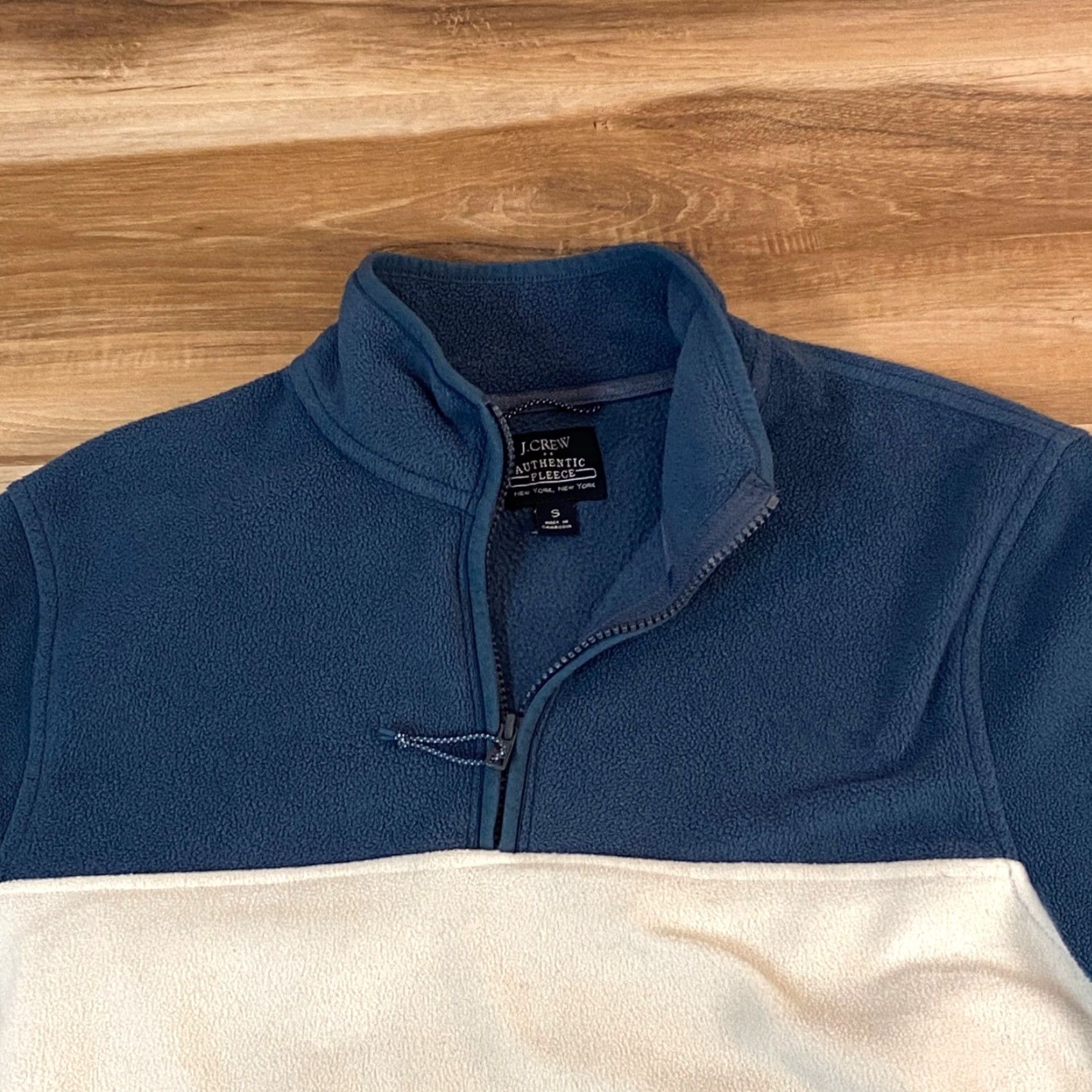 J.Crew J. Crew Mens Fleece Quarter Zip Pullover Colorblock Blue White Small Sweatshirt Zip Mock Neck Pockets Size US S / EU 44-46 / 1 - 4 Thumbnail