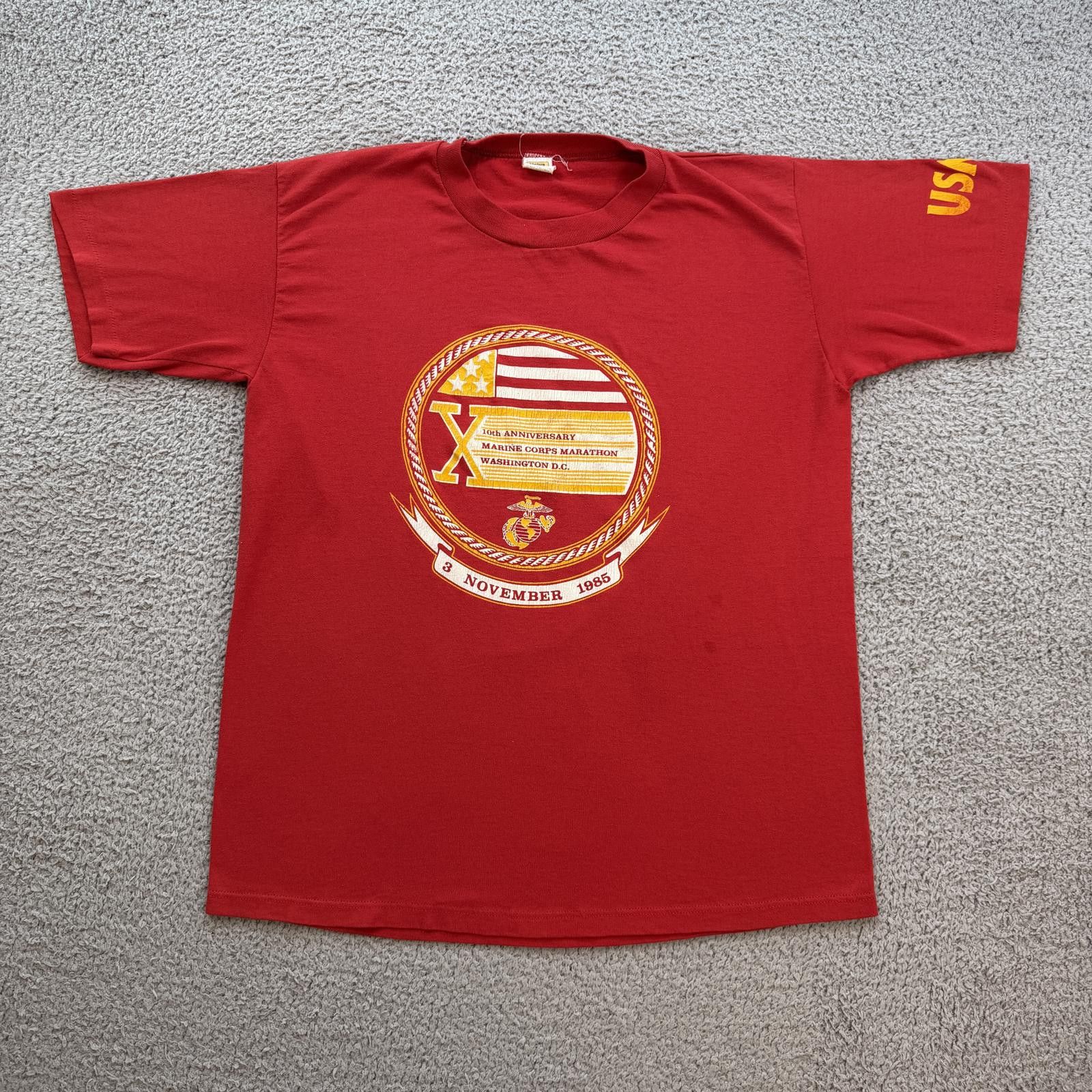 Velva Sheen Vintage 1985 Marine Corps Marathon T Shirt Velva Sheen USMC Size US L / EU 52-54 / 3 - 1 Thumbnail