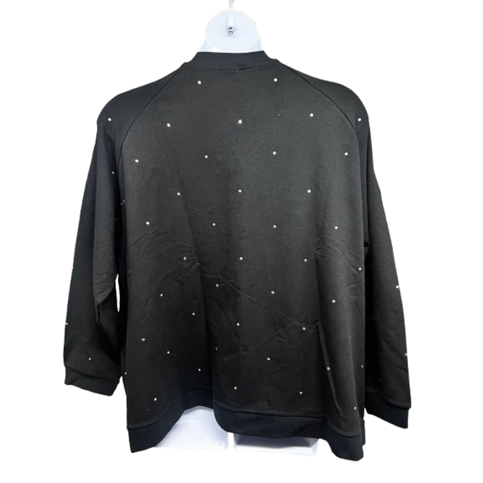 Other Quacker Factory Black Zip Up Jacket Plus 3X Rhinestones New Size 3XL / US 20-22 - 3 Thumbnail