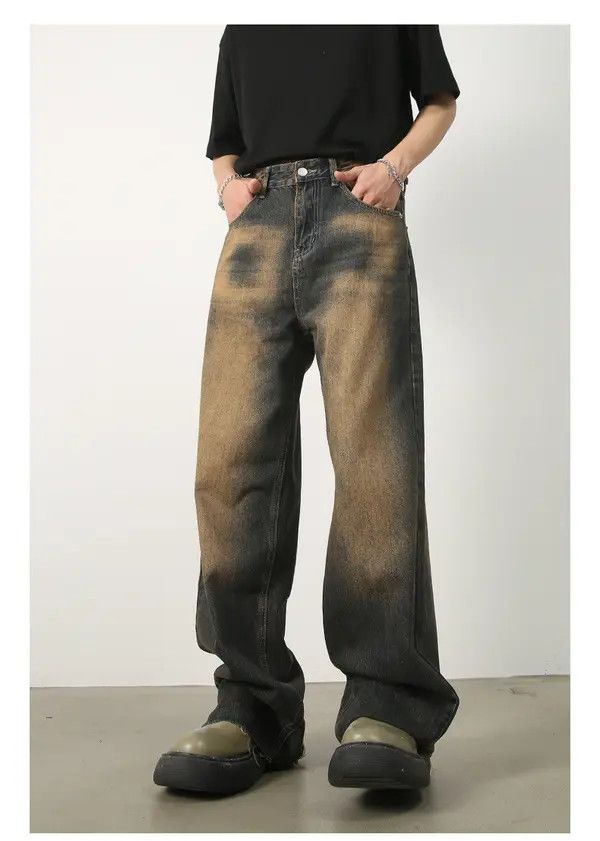 Japanese Brand Kayama x Itou Washed distressed straight-leg loose jeans Size US 32 / EU 48 - 2 Thumbnail