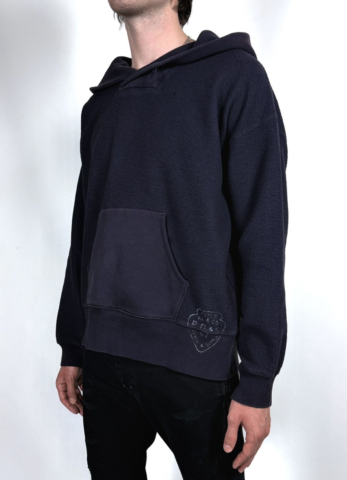 Denim & Supply Ralph Lauren Vintage Ralph Lauren Towel Fleece Logo Boxy Hoodie Size US XL / EU 56 / 4 - 3 Thumbnail
