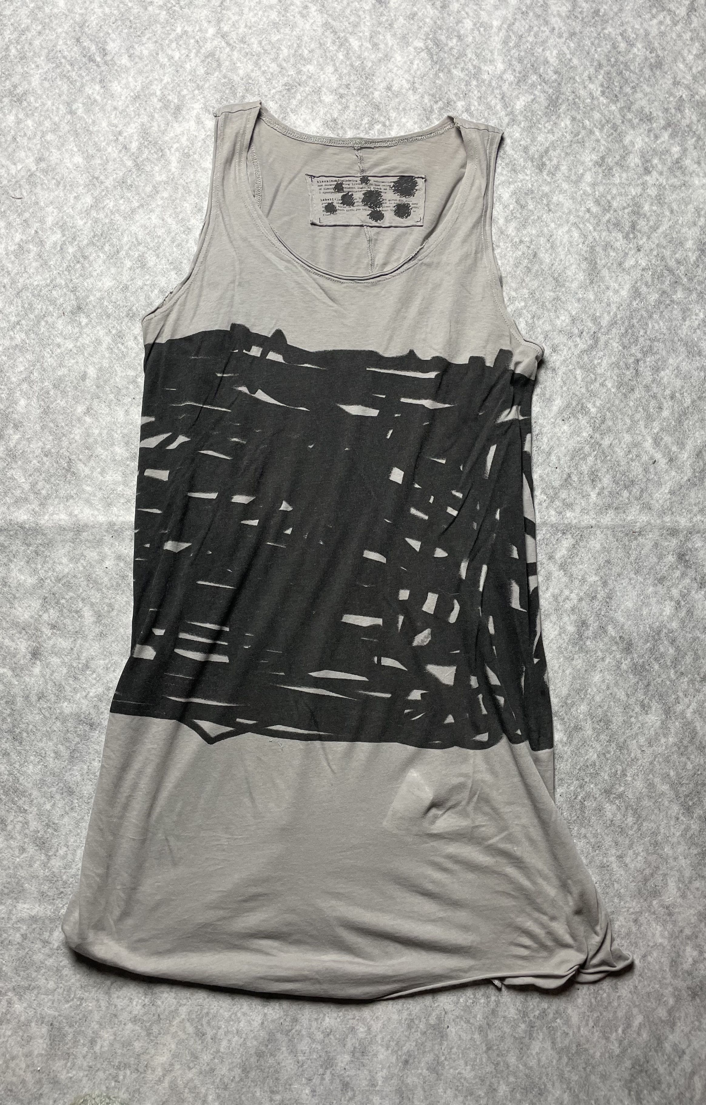 Rundholz Rundholz Black Label Grey Scribble Print Cotton Top Vest Size L / US 10 / IT 46 - 5 Thumbnail