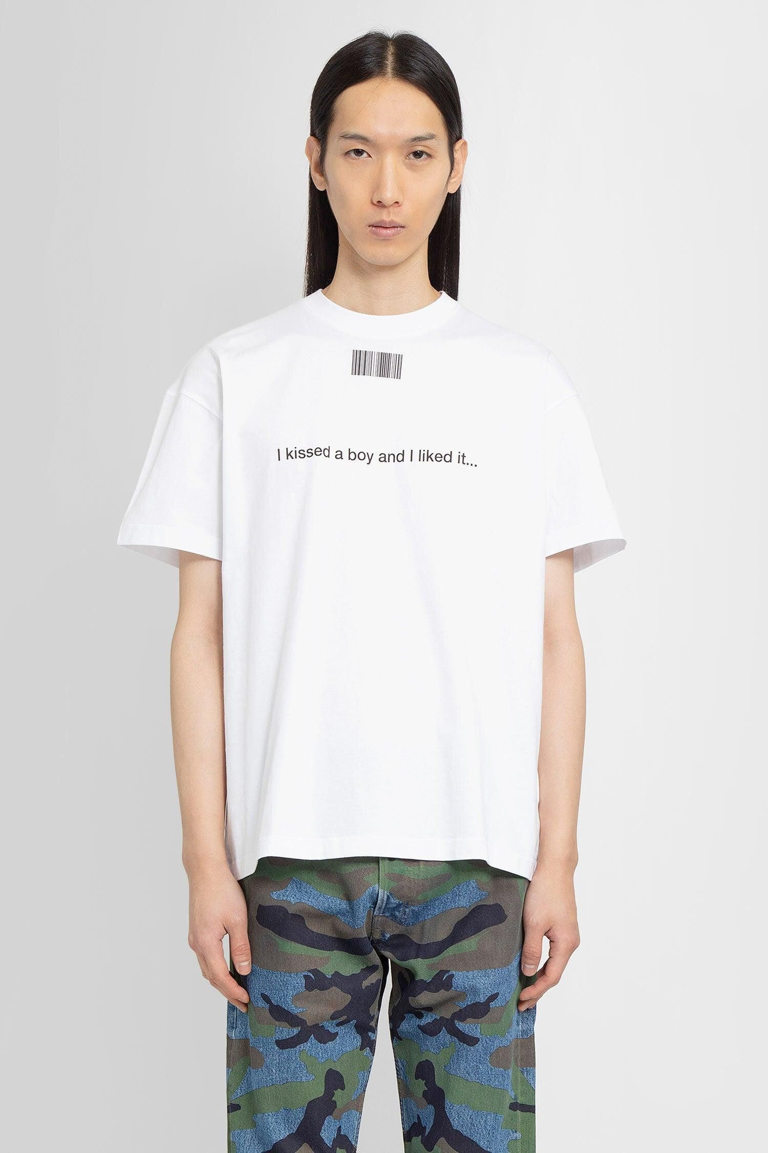 image of Vtmnts I Kissed A Boy Tee - Celebrate Love in White, Men's (Size Medium)