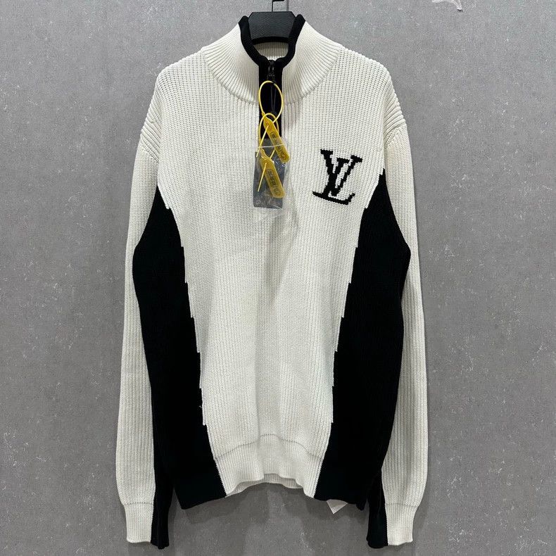Louis Vuitton Louis Vuitton White logo embroidered semi-zippered cotton Size US XL / EU 56 / 4 - 1 Thumbnail