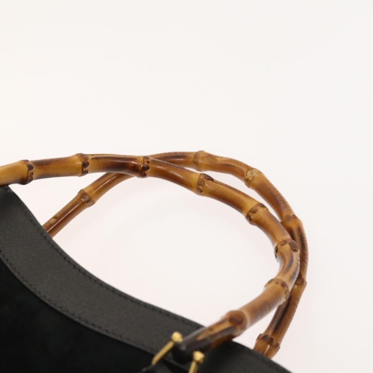 Gucci GUCCI Bamboo Hand Bag Suede Black Gold 002 2853 0260 0 Size ONE SIZE - 8 Thumbnail