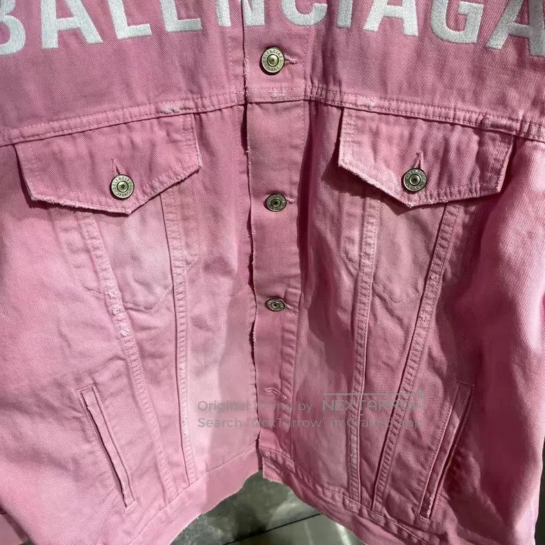 Balenciaga Balenciaga White Letter Logo Denim Jacket Size XS / US 0-2 / IT 36-38 - 5 Thumbnail