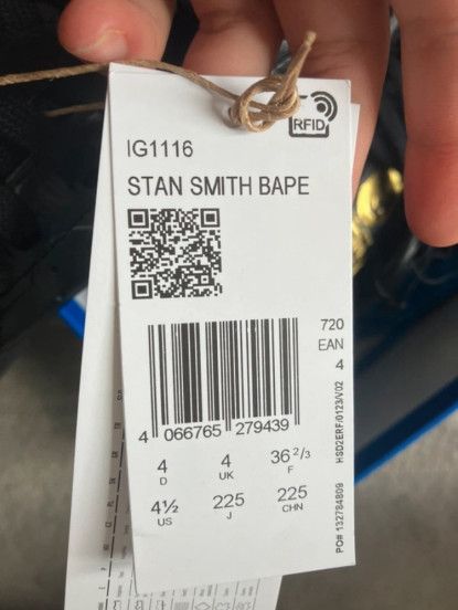 Adidas BAPE x Adidas Stan Smith '30th Anniversary - Black' DS EU 36 Size US 6 / IT 36 - 7 Thumbnail