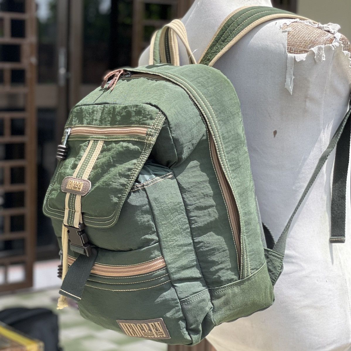 Japanese Brand ❗️ RARE GREEN ARMY HEDGREN BY XAVIER KEGELS BACKPACK Size ONE SIZE - 2 Thumbnail