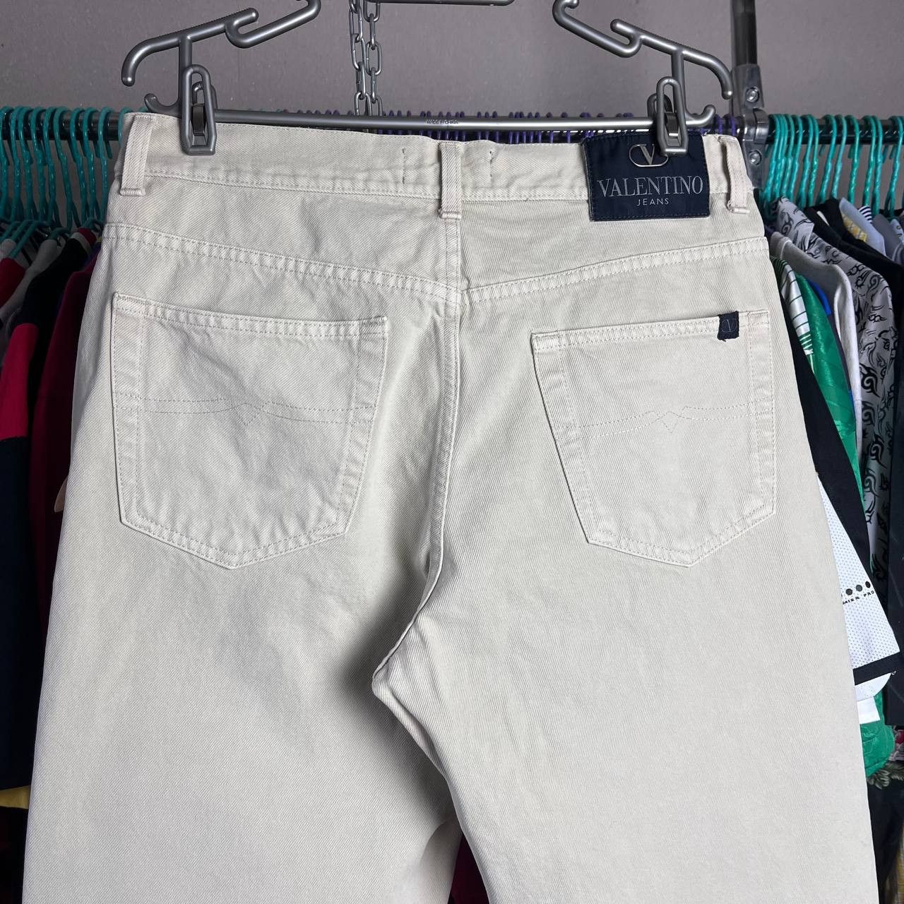 Valentino Vintage 90s Valentino Ivory Denim Pants Made in Italy Size US 34 / EU 50 - 1 Thumbnail