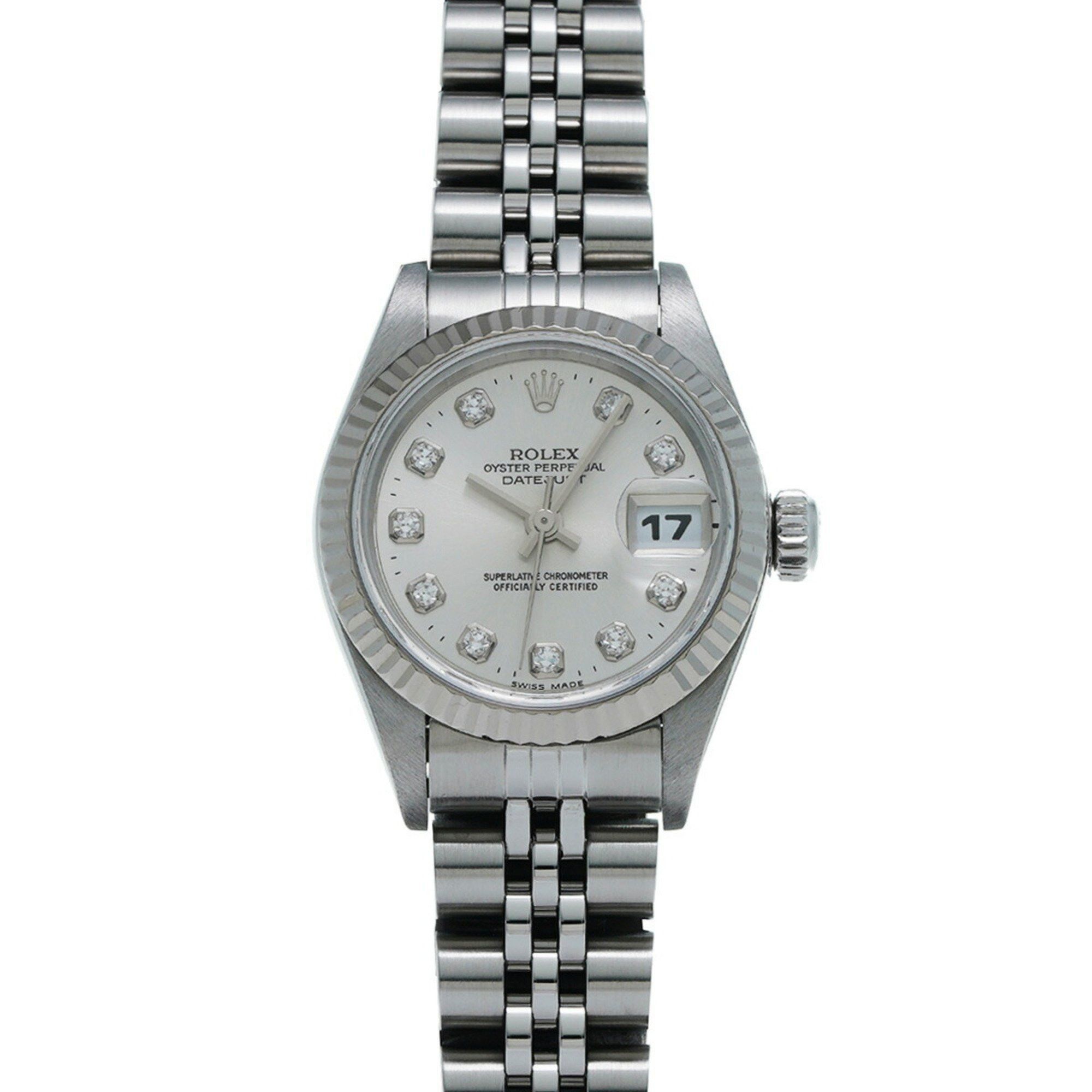 Rolex Datejust 10P Diamond 69174G T Series (Manufactured Around 1997) Silver/diamond Ladies Watch Automatic, Women's