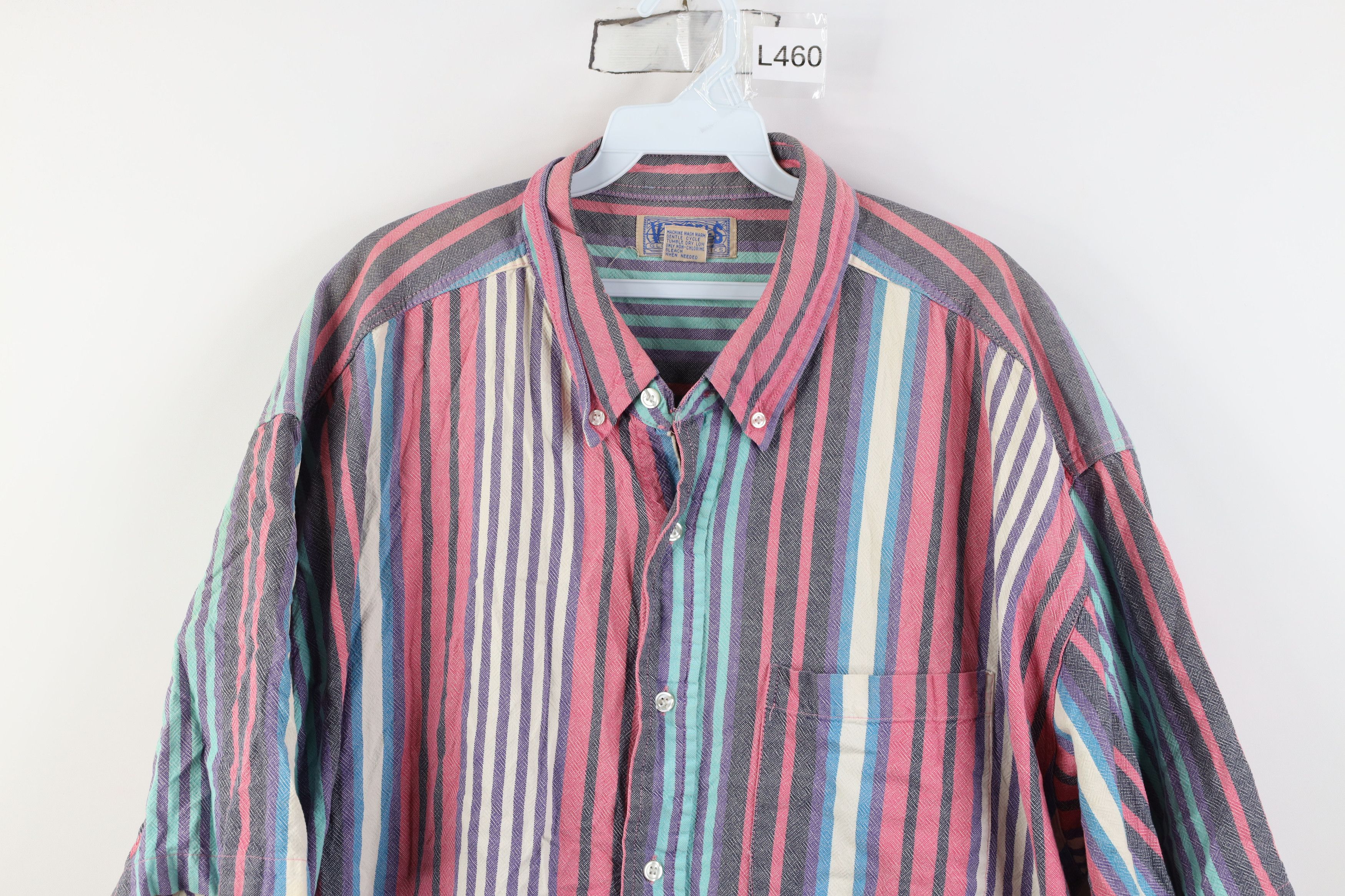 Vintage Vintage 90s Streetwear Block Short Sleeve Button Down Shirt Size US XXL / EU 58 / 5 - 2 Thumbnail