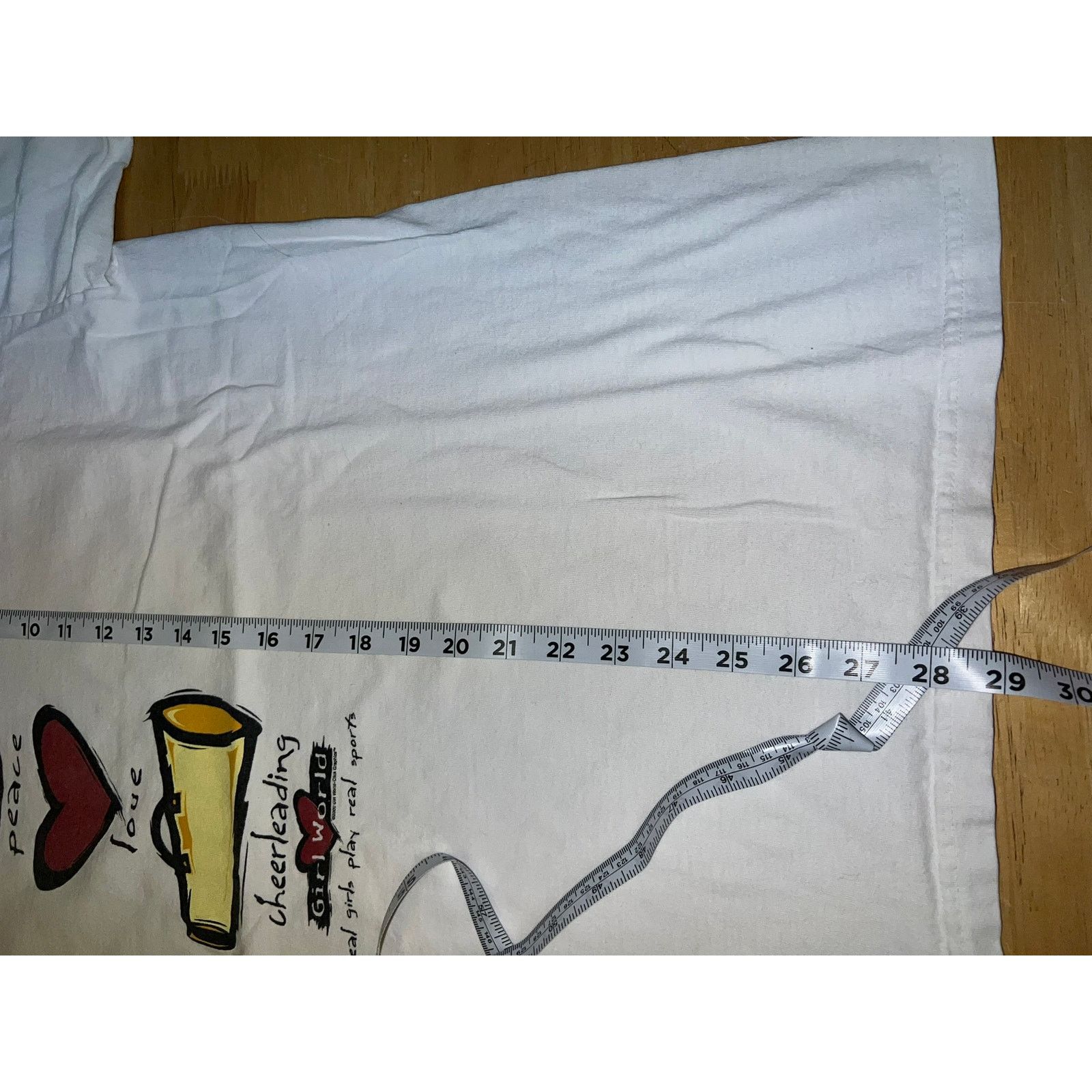 Vintage Vintage Girl World Shirt Peace Love Cheerleading Tee XL Size US XL / EU 56 / 4 - 10 Thumbnail