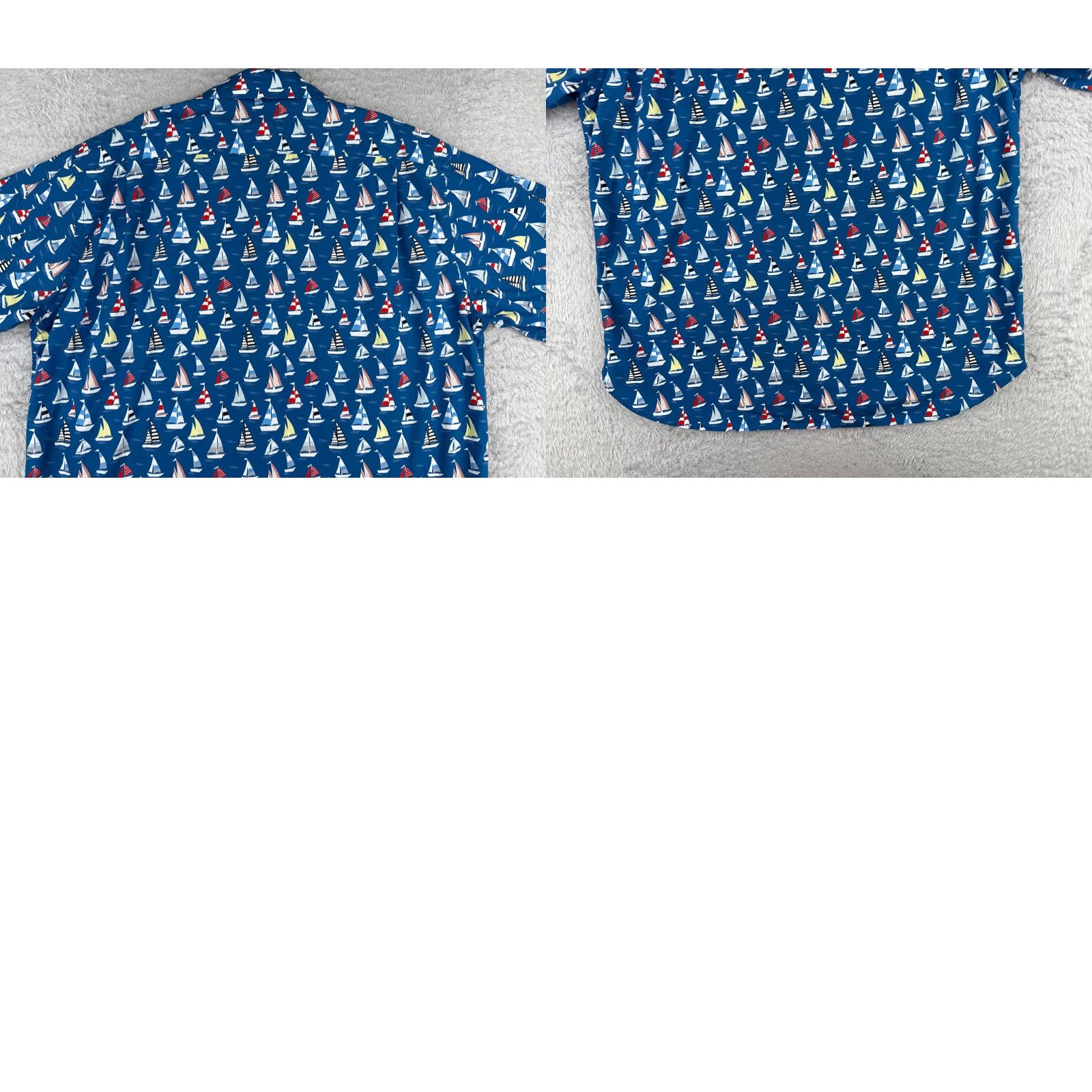 Vintage Paul Fredick Shirt Adult Large Blue Sailboat AOP Cotton Hawaiian Classic Fit Size US L / EU 52-54 / 3 - 9 Thumbnail