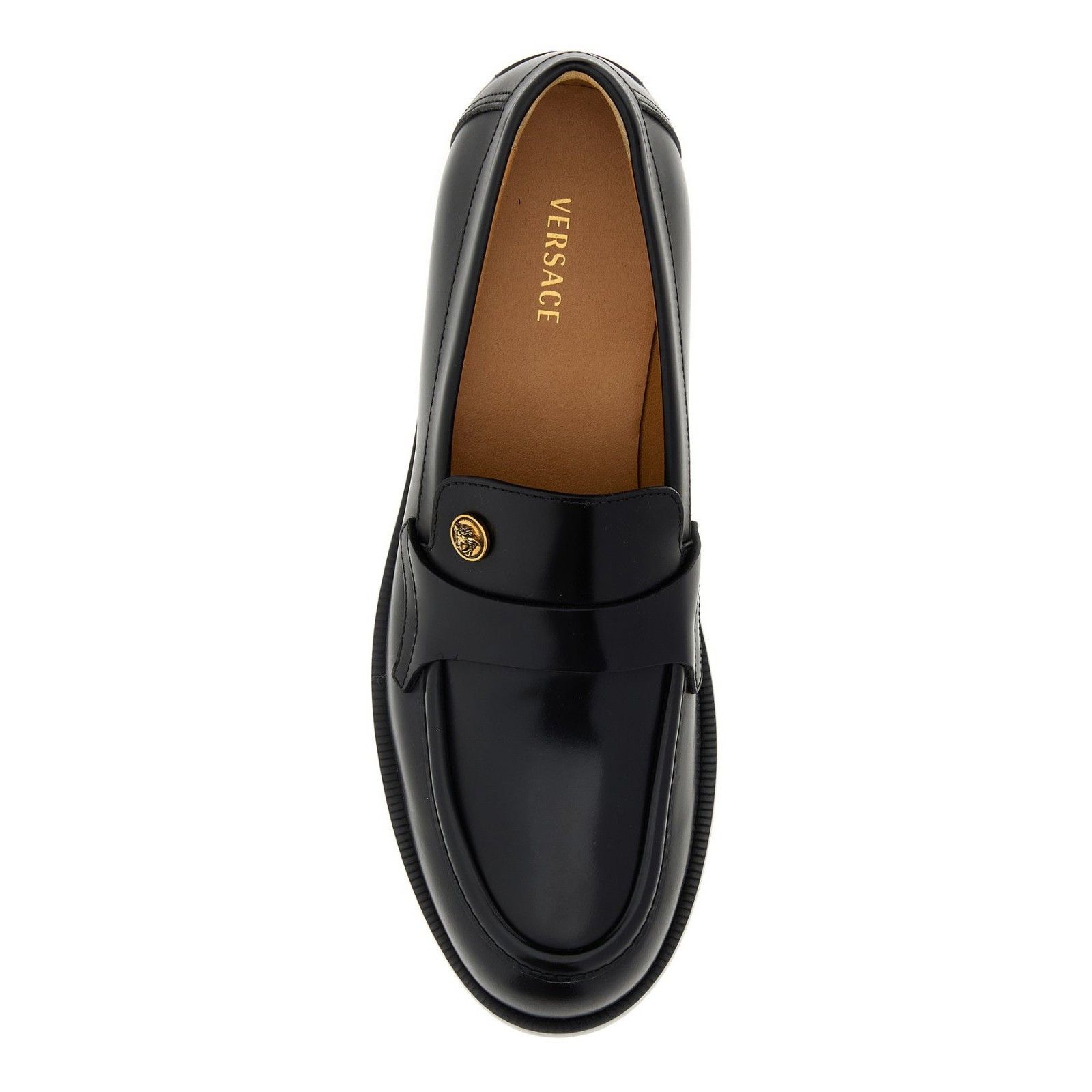 Versace VERSACE Black Leather Loafers New & Authentic (Men's size:US Size US 8.5 / EU 41-42 - 2 Thumbnail