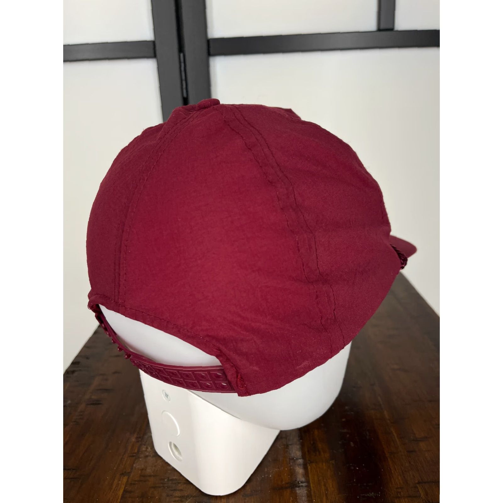 Vintage KC Collections Hat Cap Snap Back One Size Burgundy Rope 90s Look Nylon Adult Mens Cap Size ONE SIZE - 6 Thumbnail