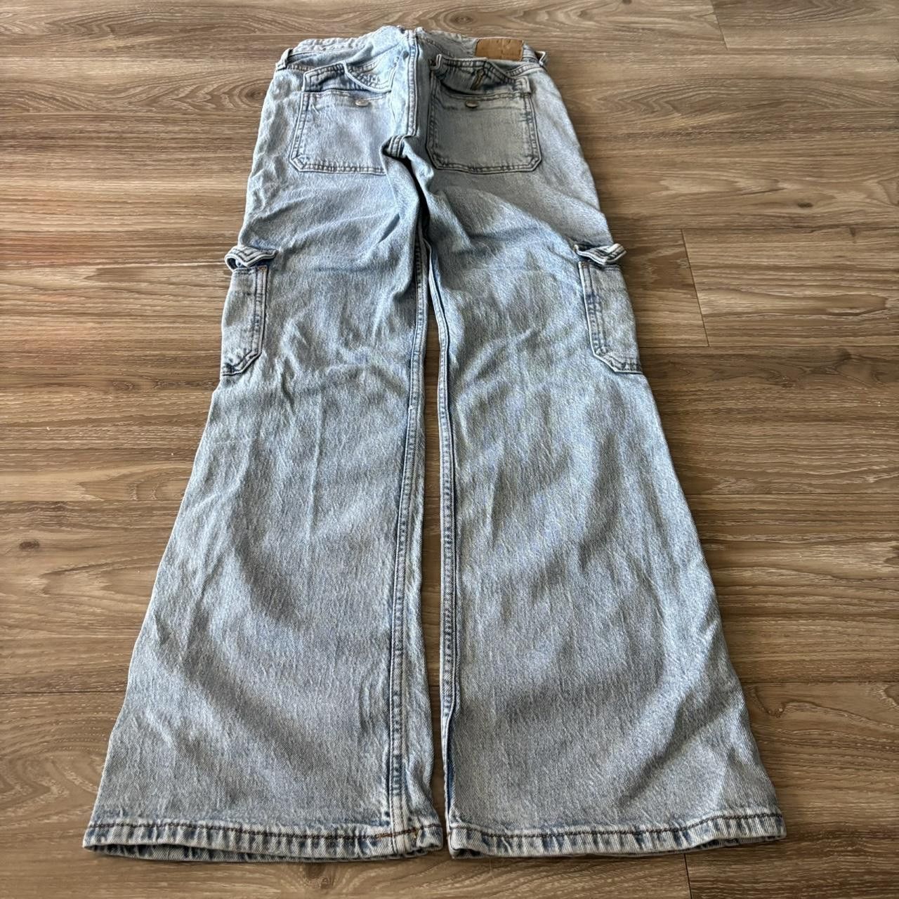 Aeropostale Crazy Vintage Y2K/2000s Aeropostale Mid Rise Flare Cargo Denim Jeans! Size 27" / US 4 / IT 40 - 2 Thumbnail