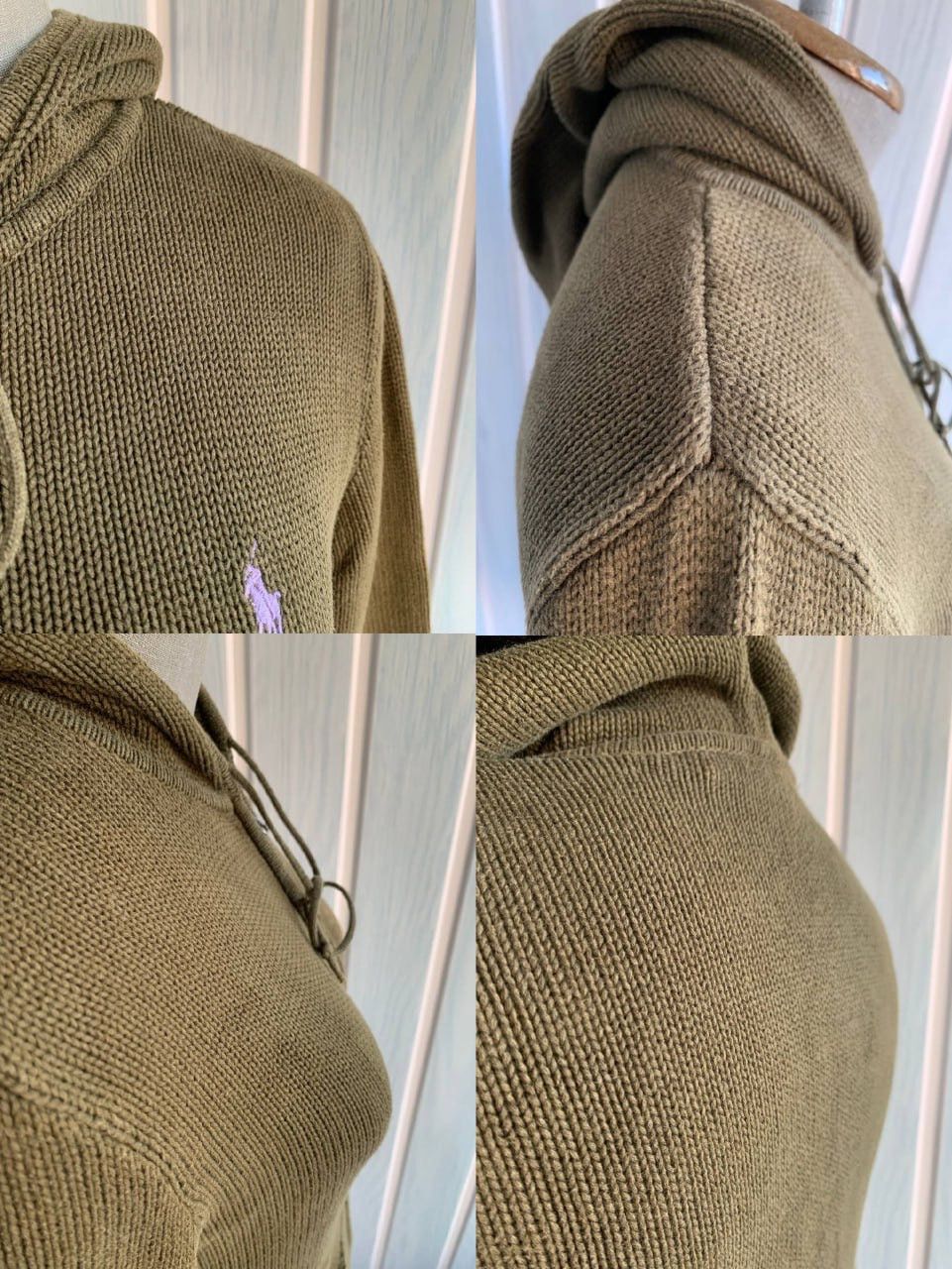 Polo Ralph Lauren × Vintage Vintage Polo Ralph Lauren Women's Green Knit Full Zip Hoodie Size S / US 4 / IT 40 - 18 Thumbnail