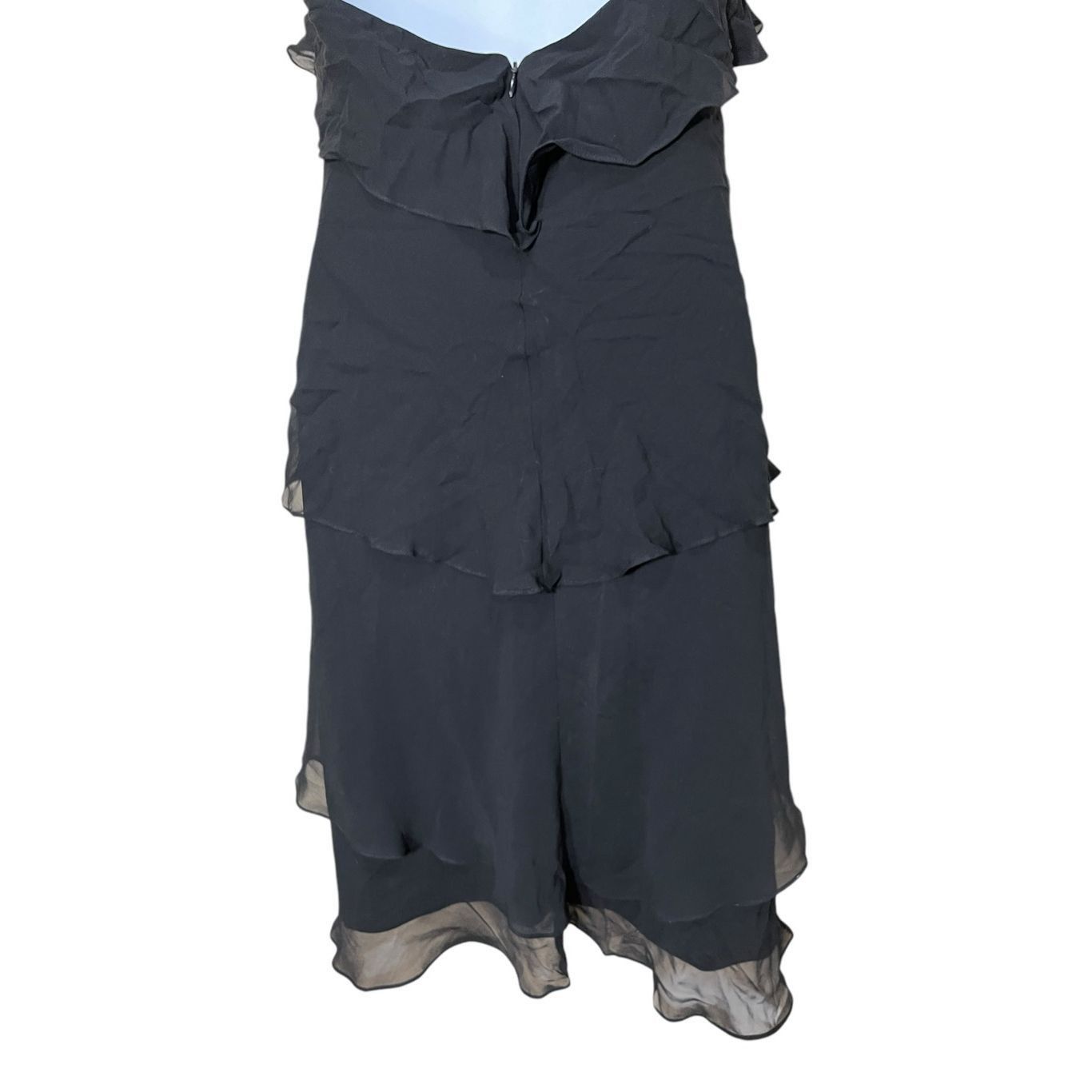 Jones New York Vintage Jones New York 90s 100% Silk Black Tiered Dress Size Size L / US 10 / IT 46 - 5 Thumbnail