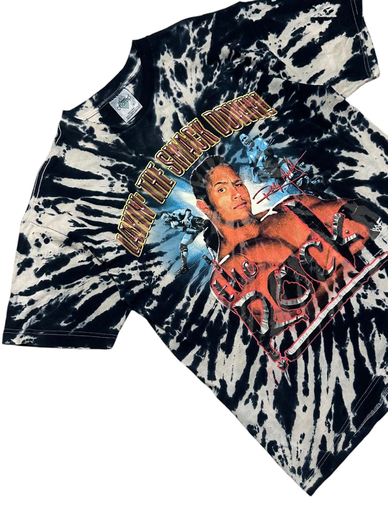 Vintage × WWF 💥HOT ITEM💥 VINTAGE 1999s WF THE ROCK TYE DYE Size US L / EU 52-54 / 3 - 6 Thumbnail