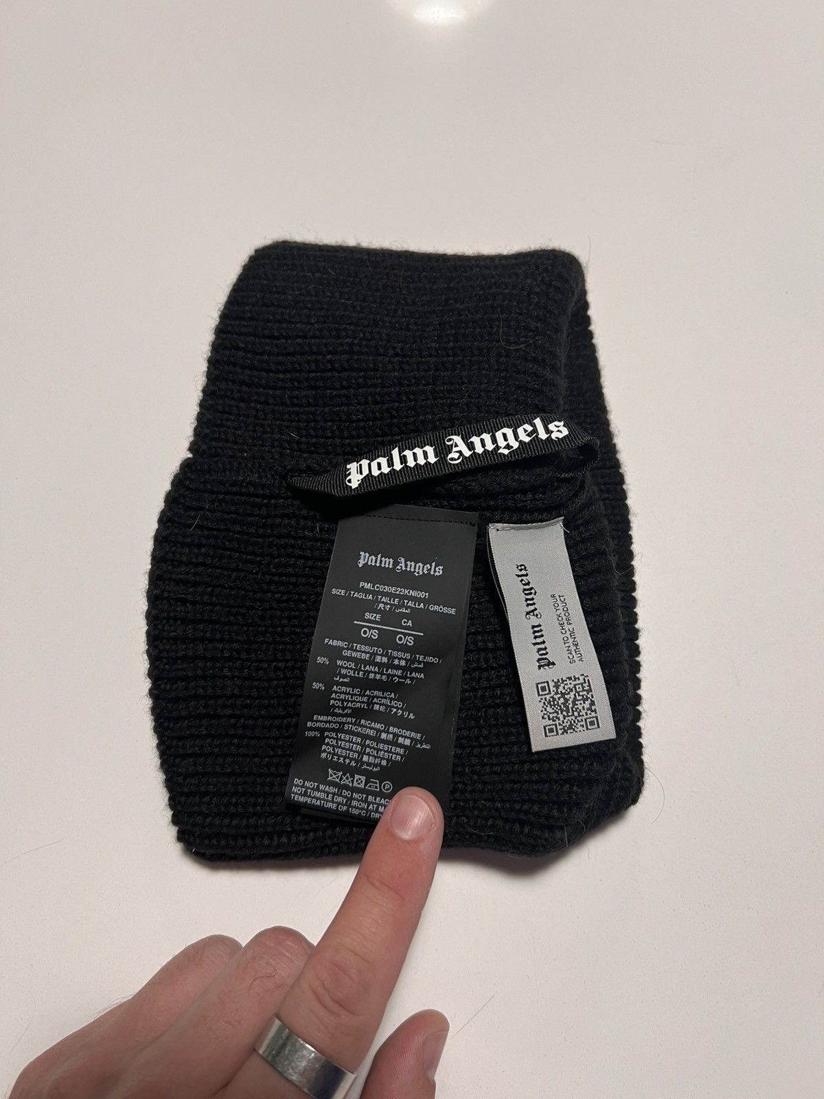Palm Angels Palm Angels Logo Embroidered Knit Beanie Size ONE SIZE - 2 Thumbnail