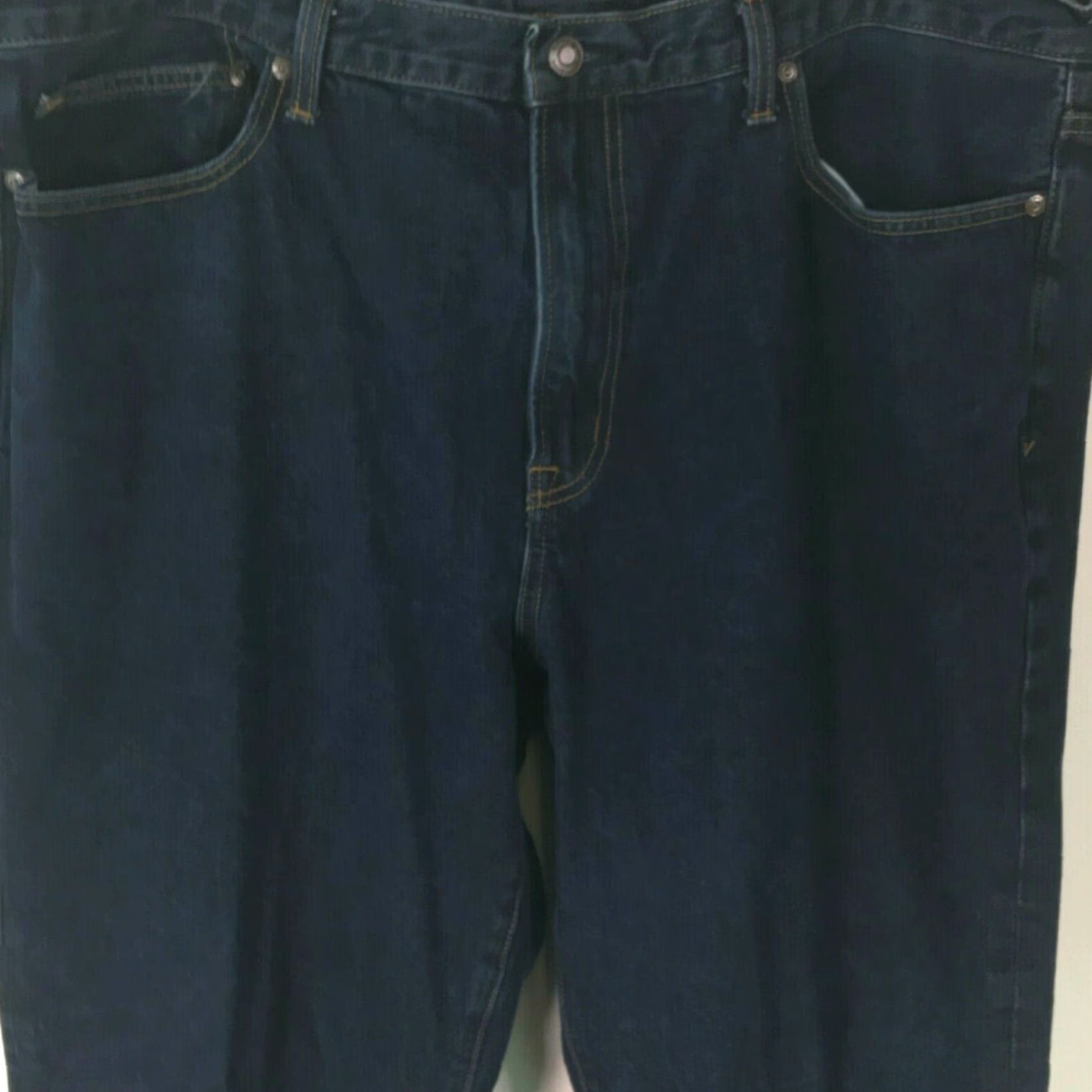 Lands' End Lands' End Men's High Rise Blue Denim Jeans, Size 42, Traditional Fit, Straight Leg, Regular Length, Casual Style Size US 42 / EU 58 - 3 Thumbnail