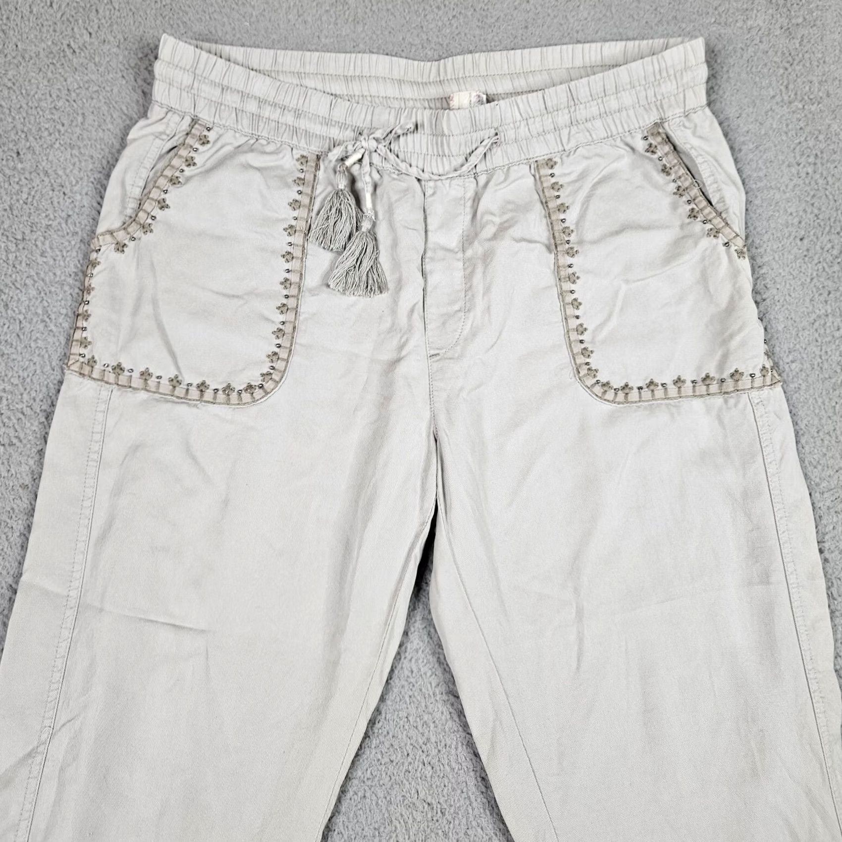 Vintage Hei Hei Women's Pants Jogger Tapered Pockets Studded Light Gray L Regular Inseam 24.5 in Size L Gray Mens Womens Girls Boys Size 36" / US 14 / IT 50 - 7 Thumbnail