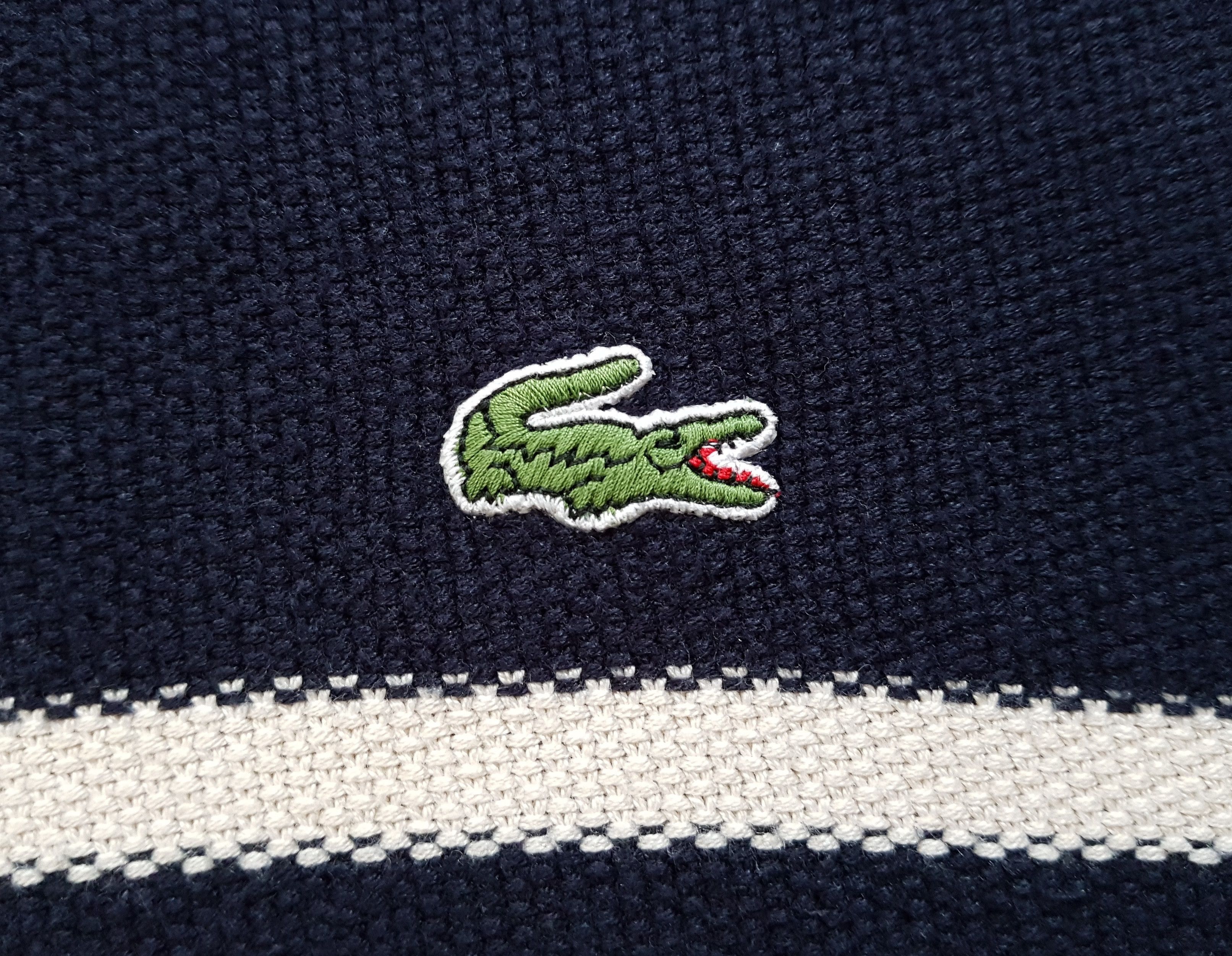 Lacoste Vintage Lacoste Straipe Cotton Blend Zip Sweater Spain Size US XL / EU 56 / 4 - 7 Thumbnail